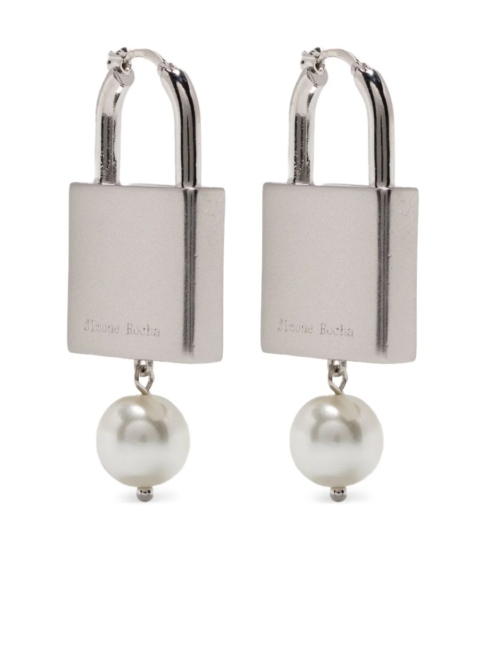 padlock pearl-embellished earrings - 1