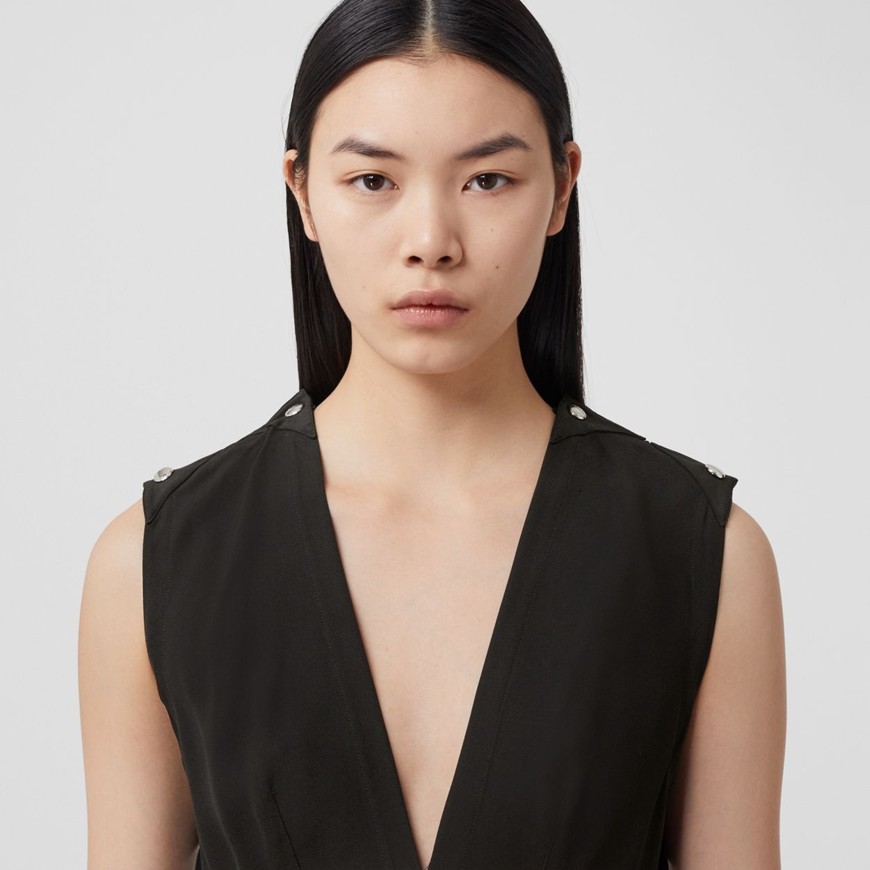 Sleeveless Colour Block Viscose Dress - 3