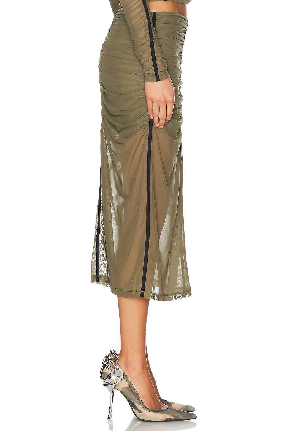 High Waisted Midi Skirt - 3