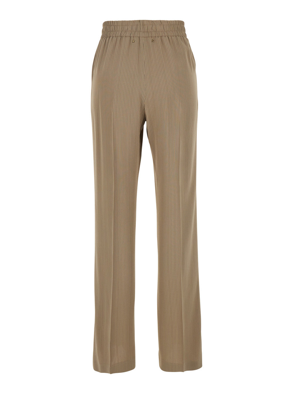 Golden Goose Women 'Brittany' Beige Pants With Logo Charm Detail On The Rear And All-Over Striped Mo - 2