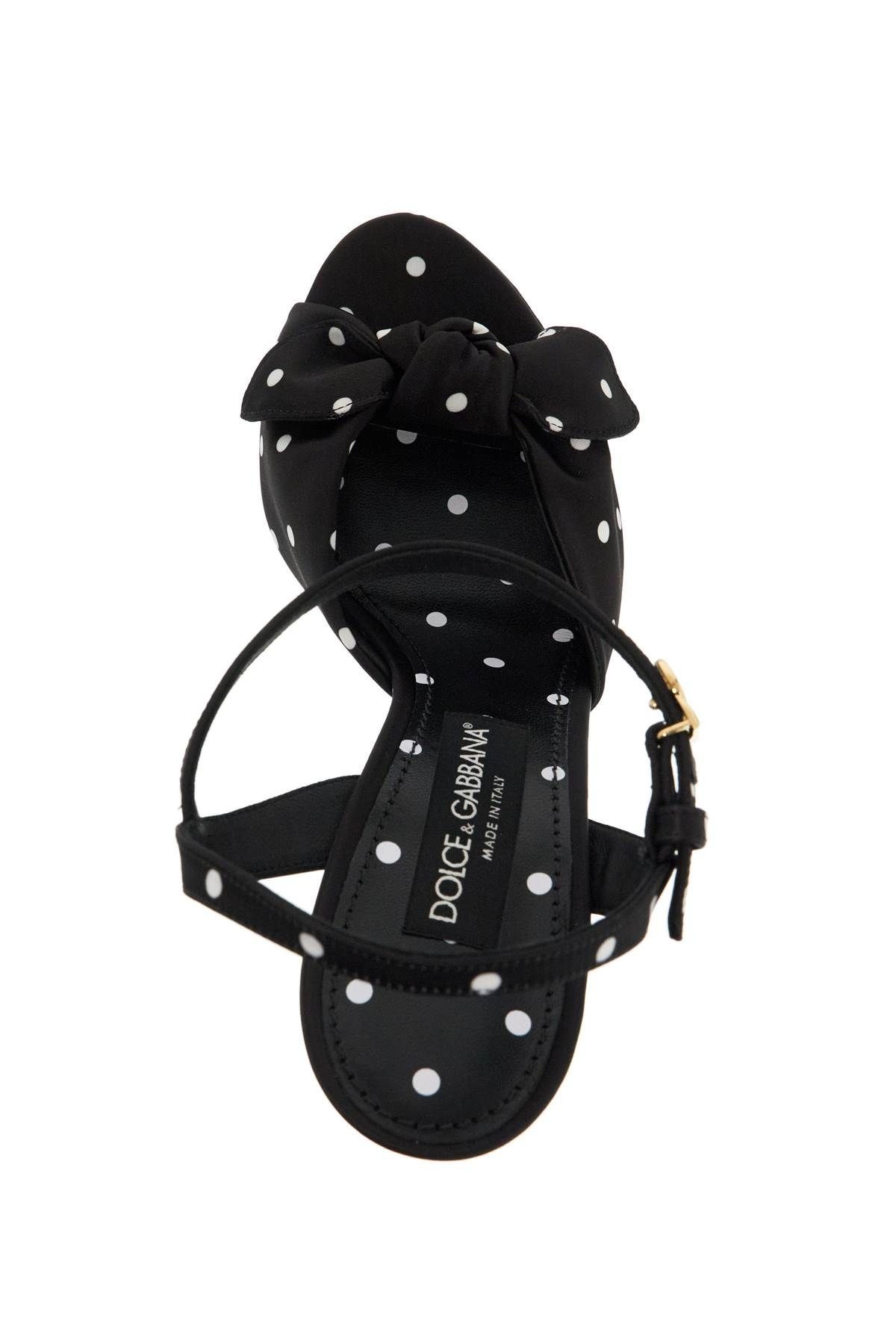 "KEIRA POLKA DOT SATIN PLATFORM SANDALS - 3