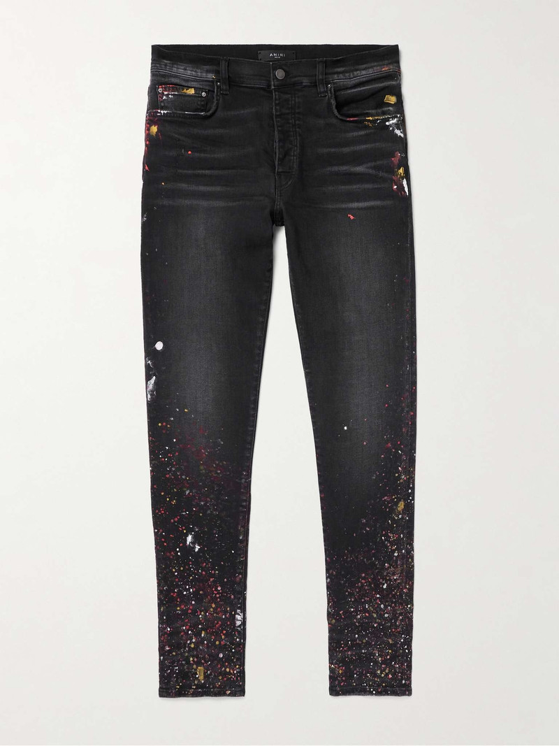 Skinny-Fit Paint-Splattered Jeans - 1