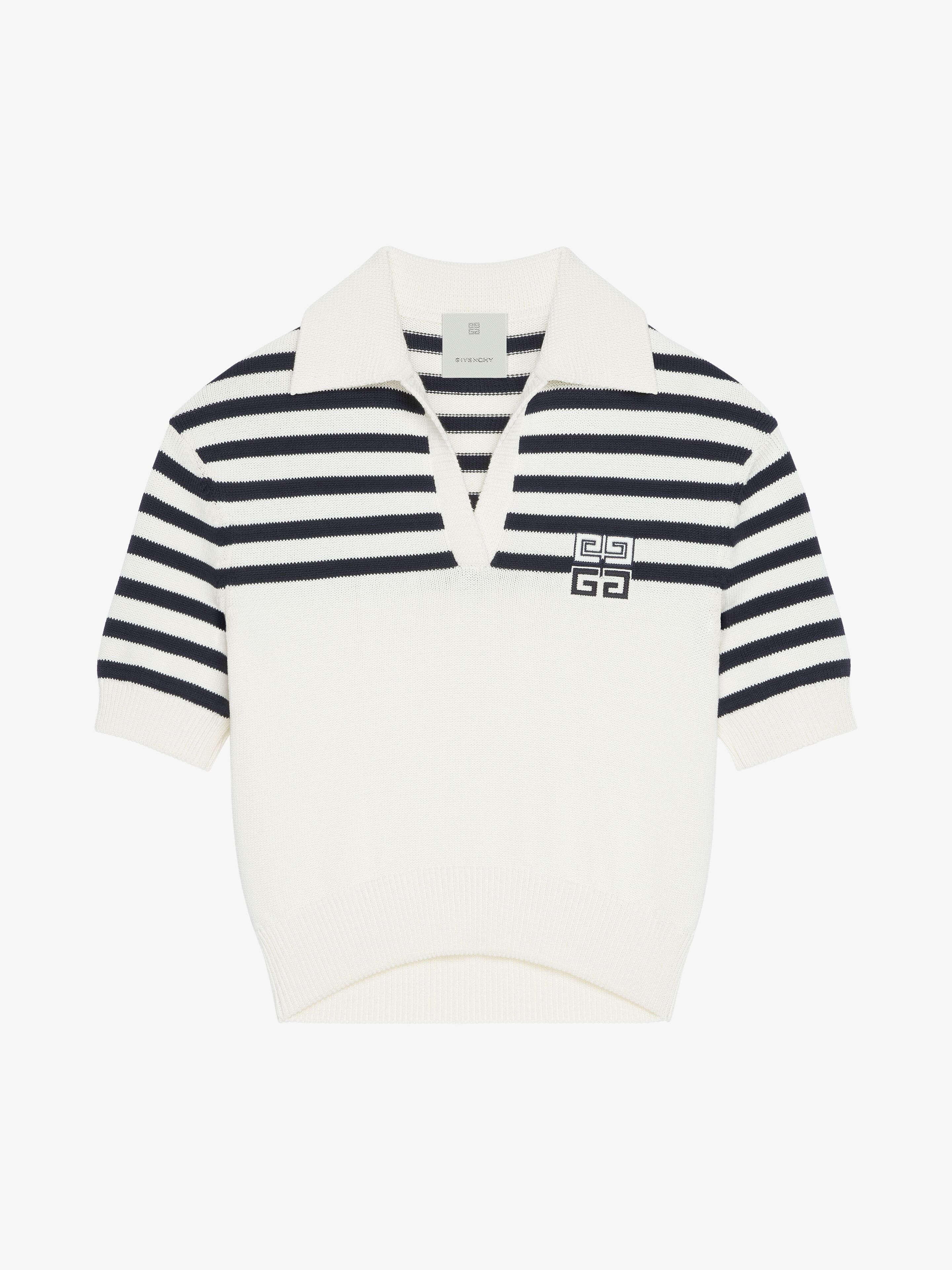 4G STRIPED POLO SWEATER IN WOOL AND CASHMERE - 1