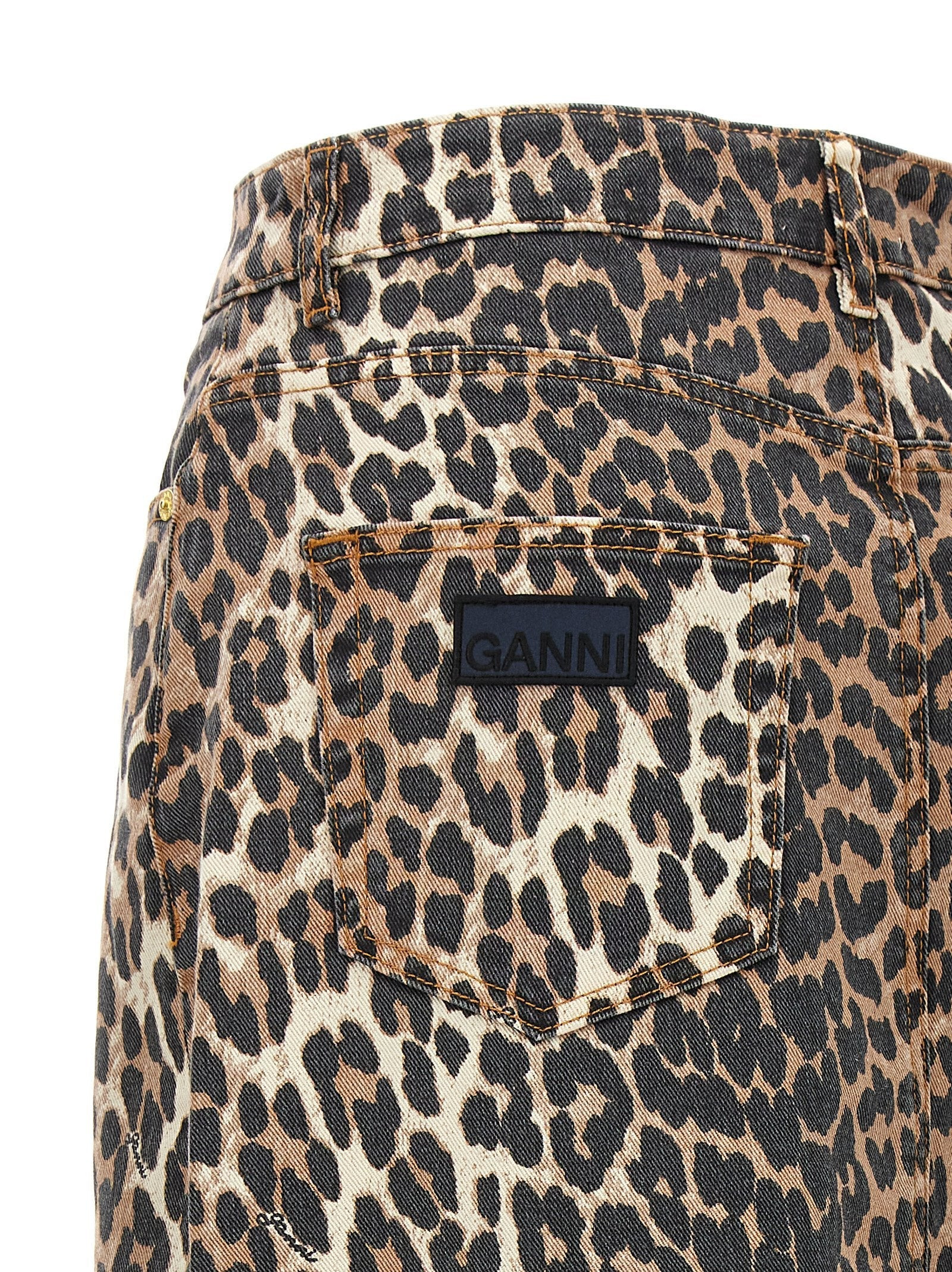 Ganni Women Animal Print Long Skirt - 4