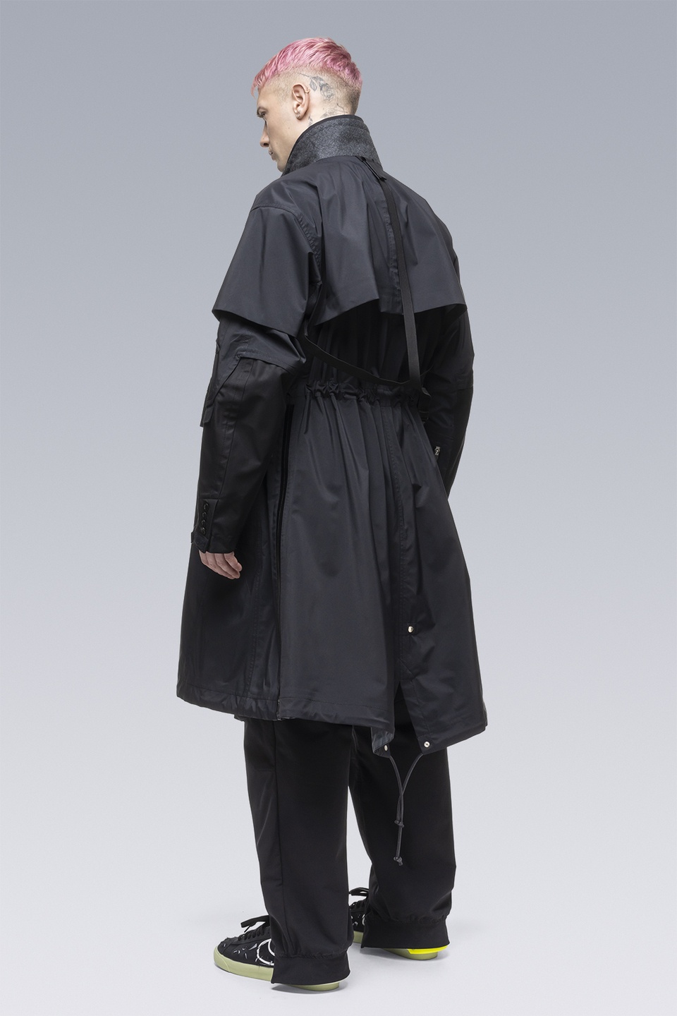 SAC-J2760 sacai / ACRONYM Trench Coat Black - 6