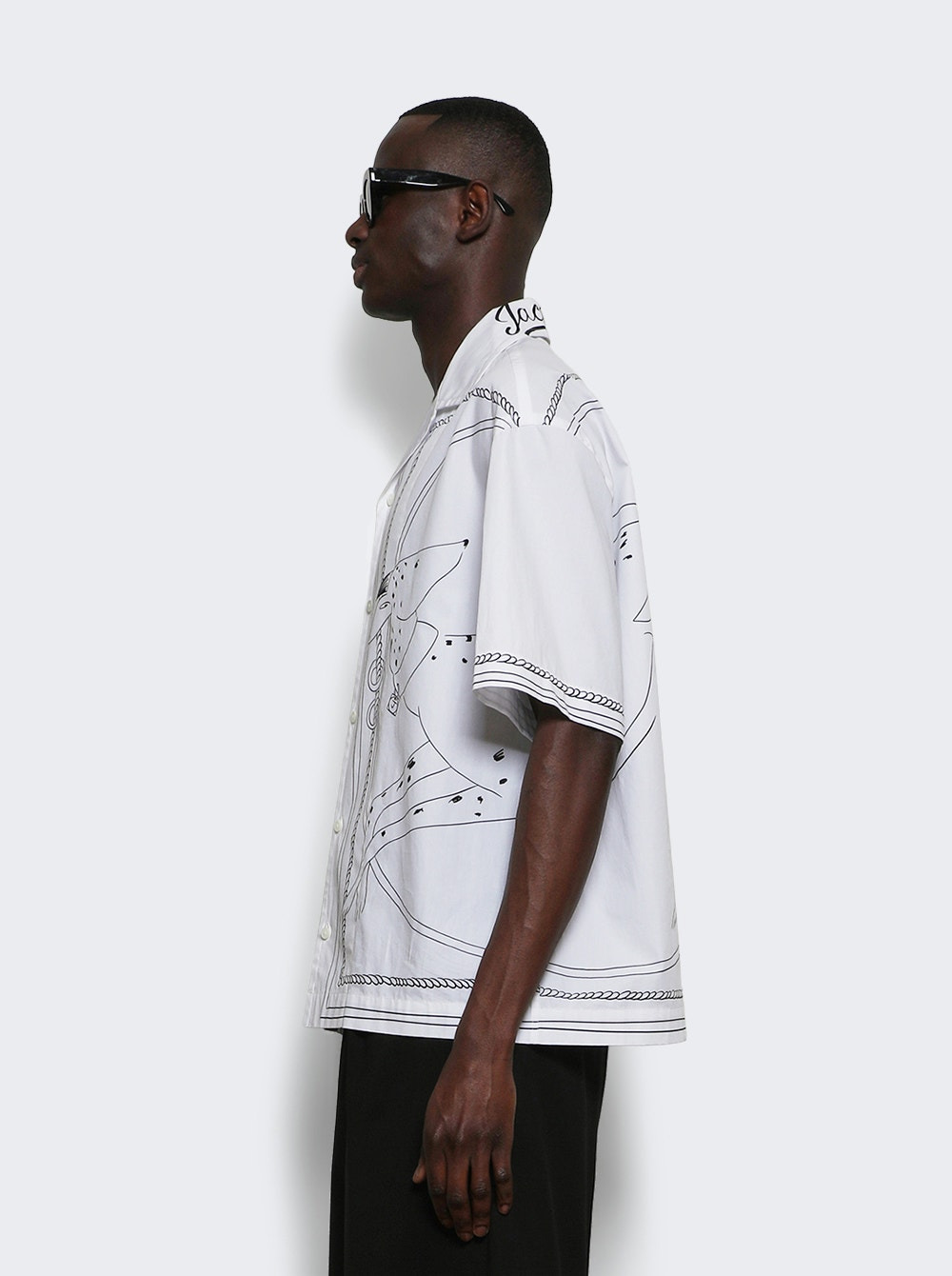 La Chemise Jean Print Dog White And Black - 3