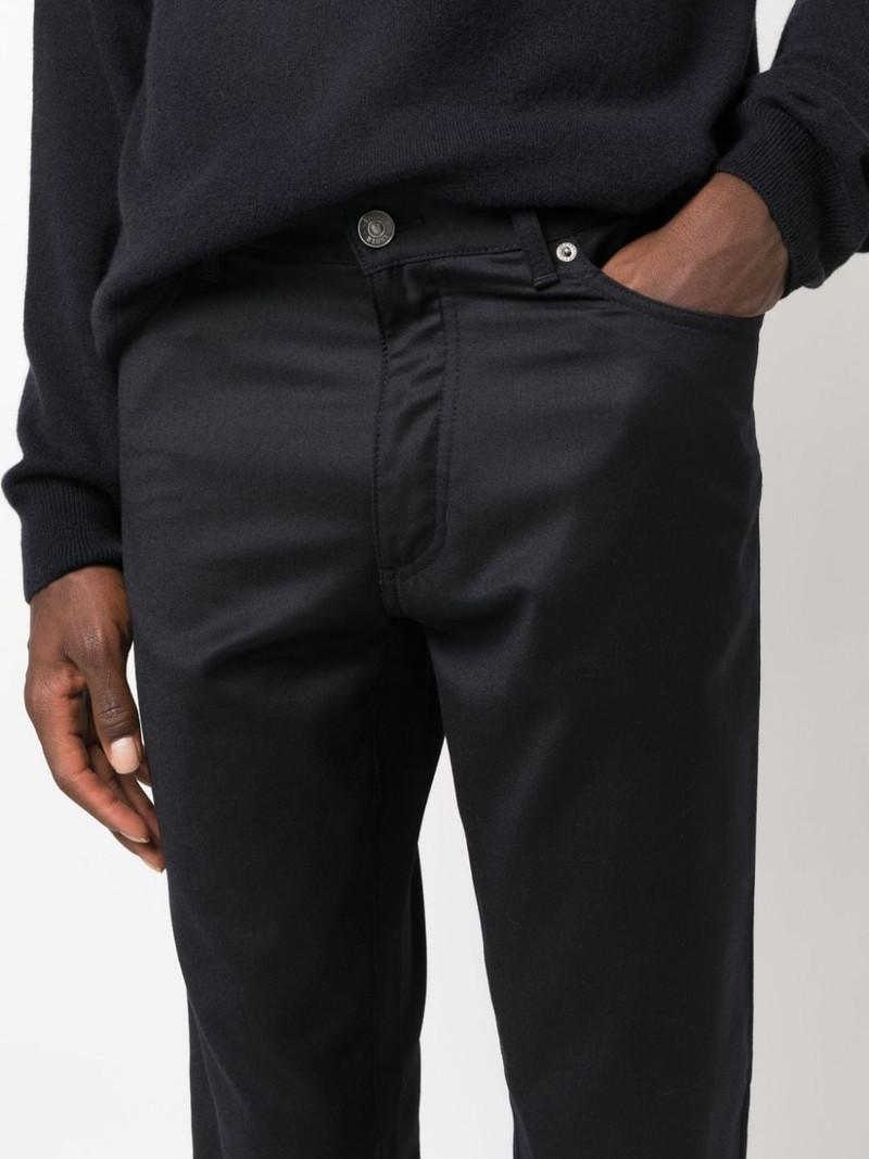 logo-patch wool slim-fit trousers 5