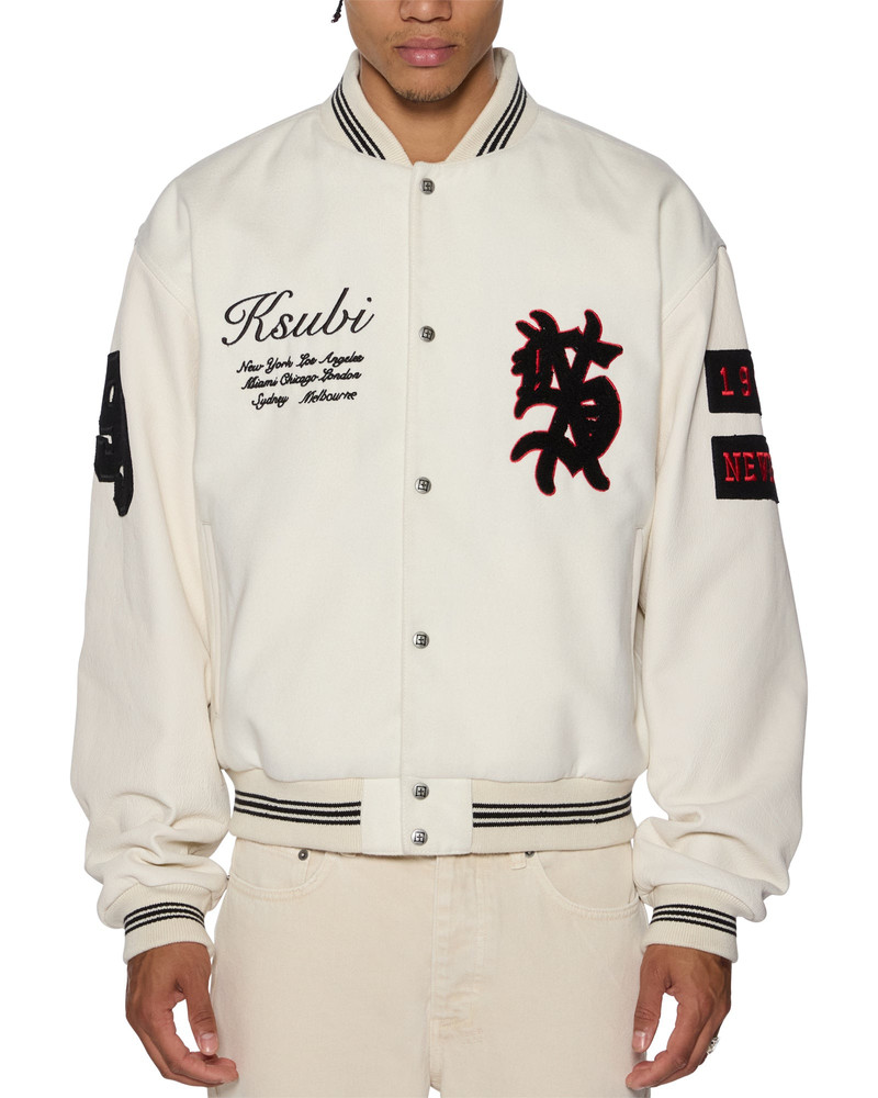PLAYOFF VARSITY JACKET ECRU 8