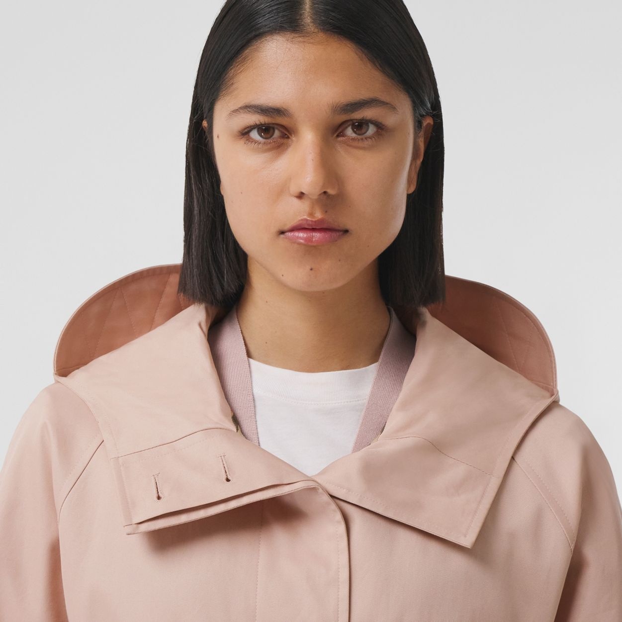 Cotton Gabardine Hooded Car Coat - 3