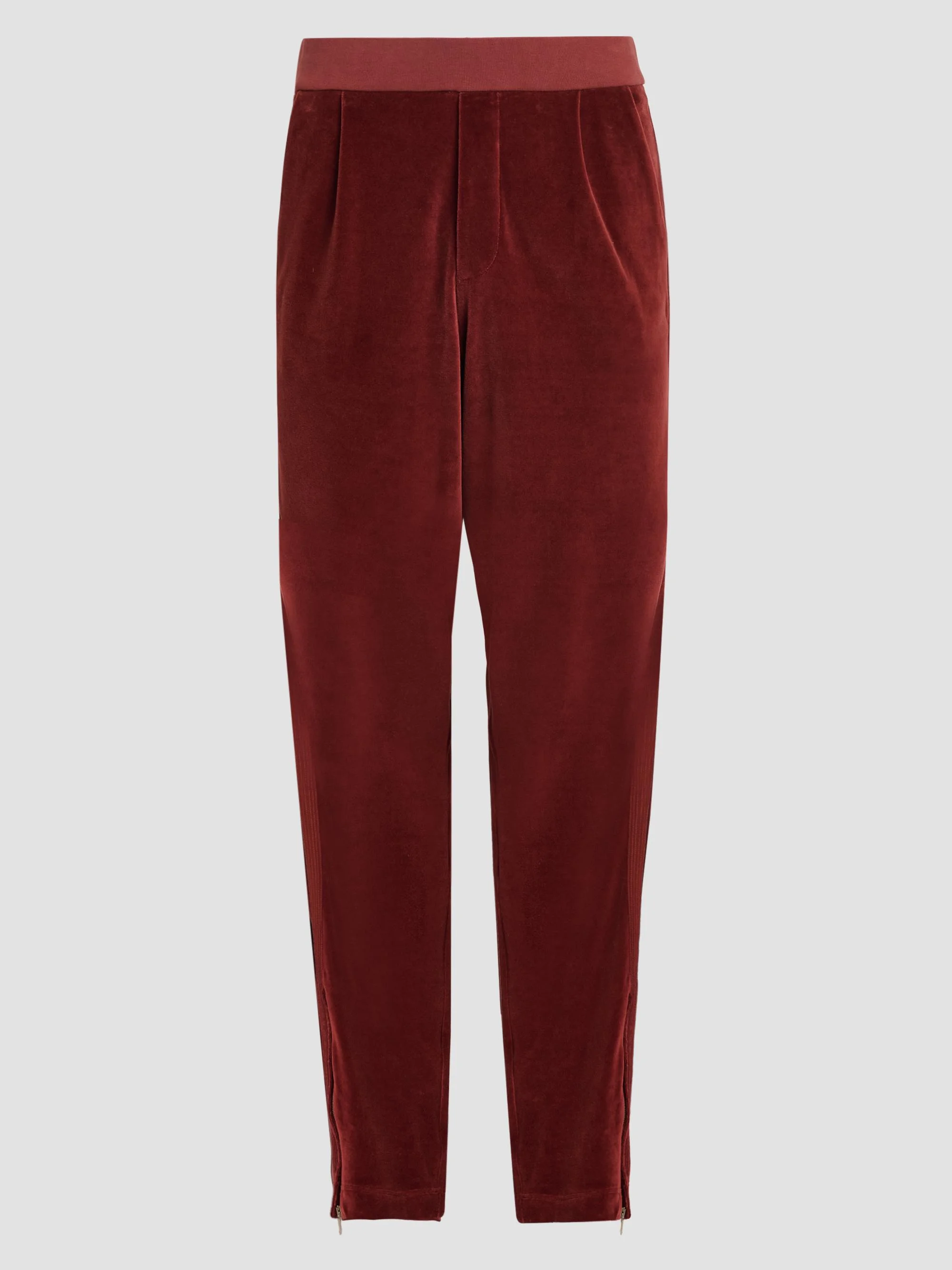 Men's Trofeo Velour Track Pants - Bordeaux - 1