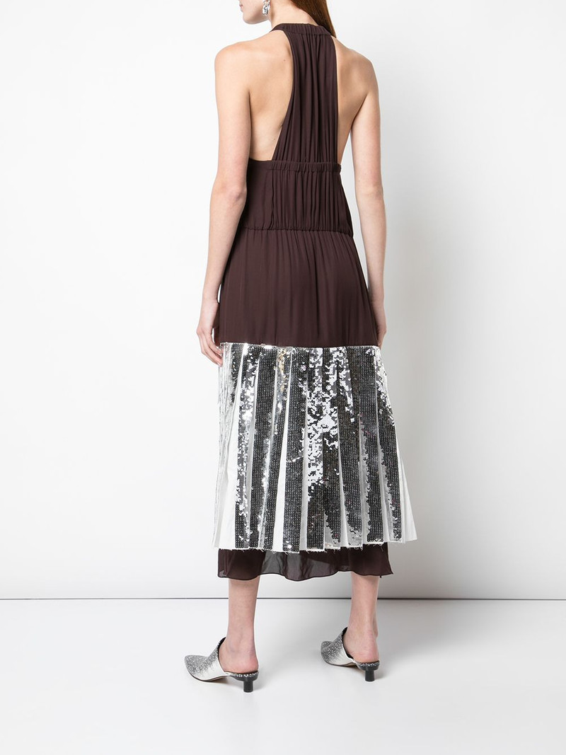 Claude sequin panel halterneck dress 4