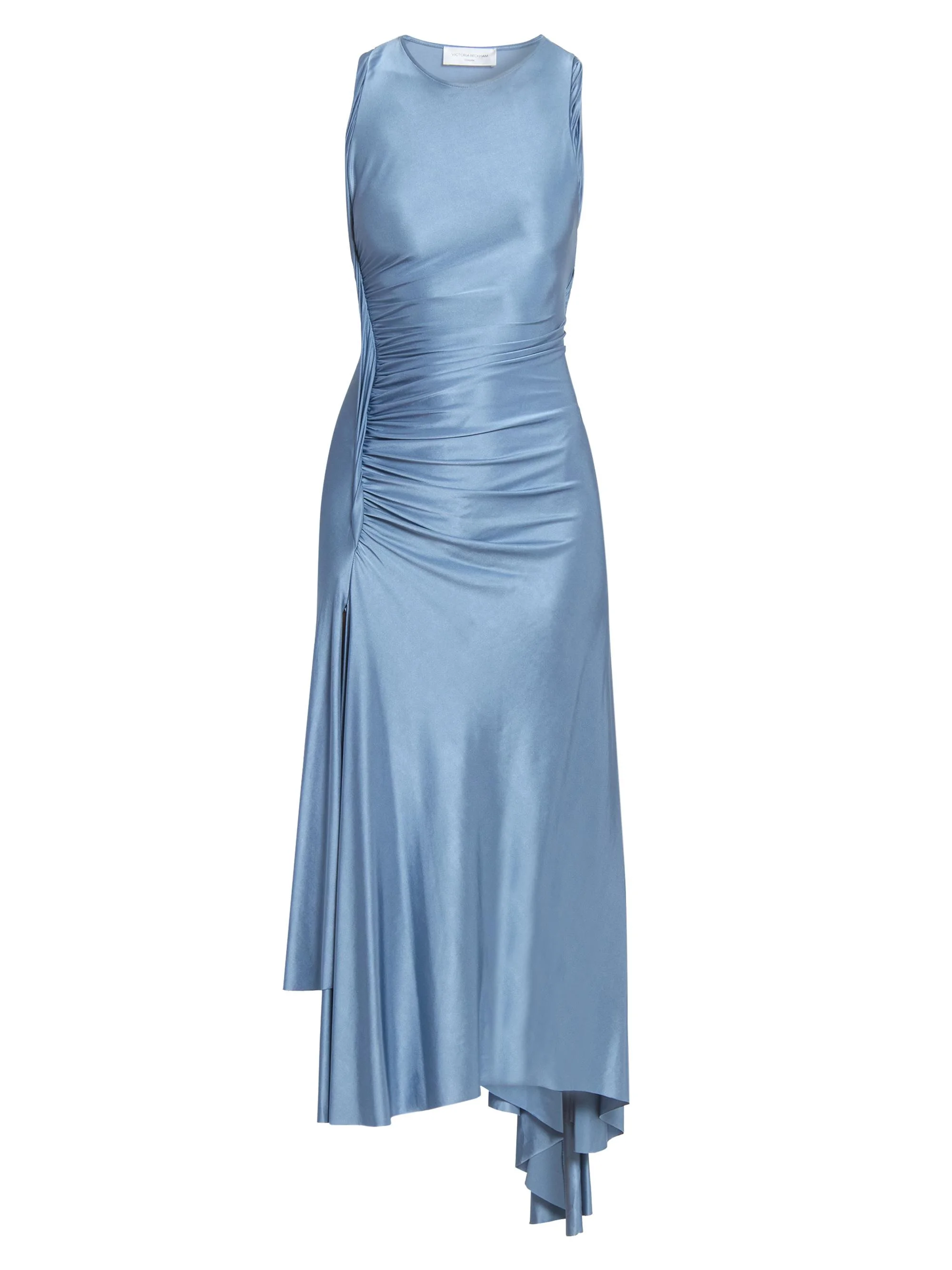 Women's Twist-Detail Satin Midi-Dress - Stone - 1