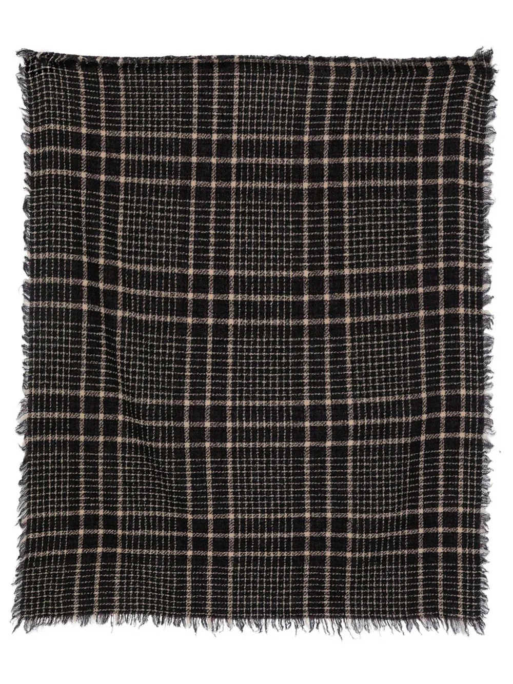Faliero Sarti scarf "Little Perry" geometric in virgin wool and cashmere brown - 1