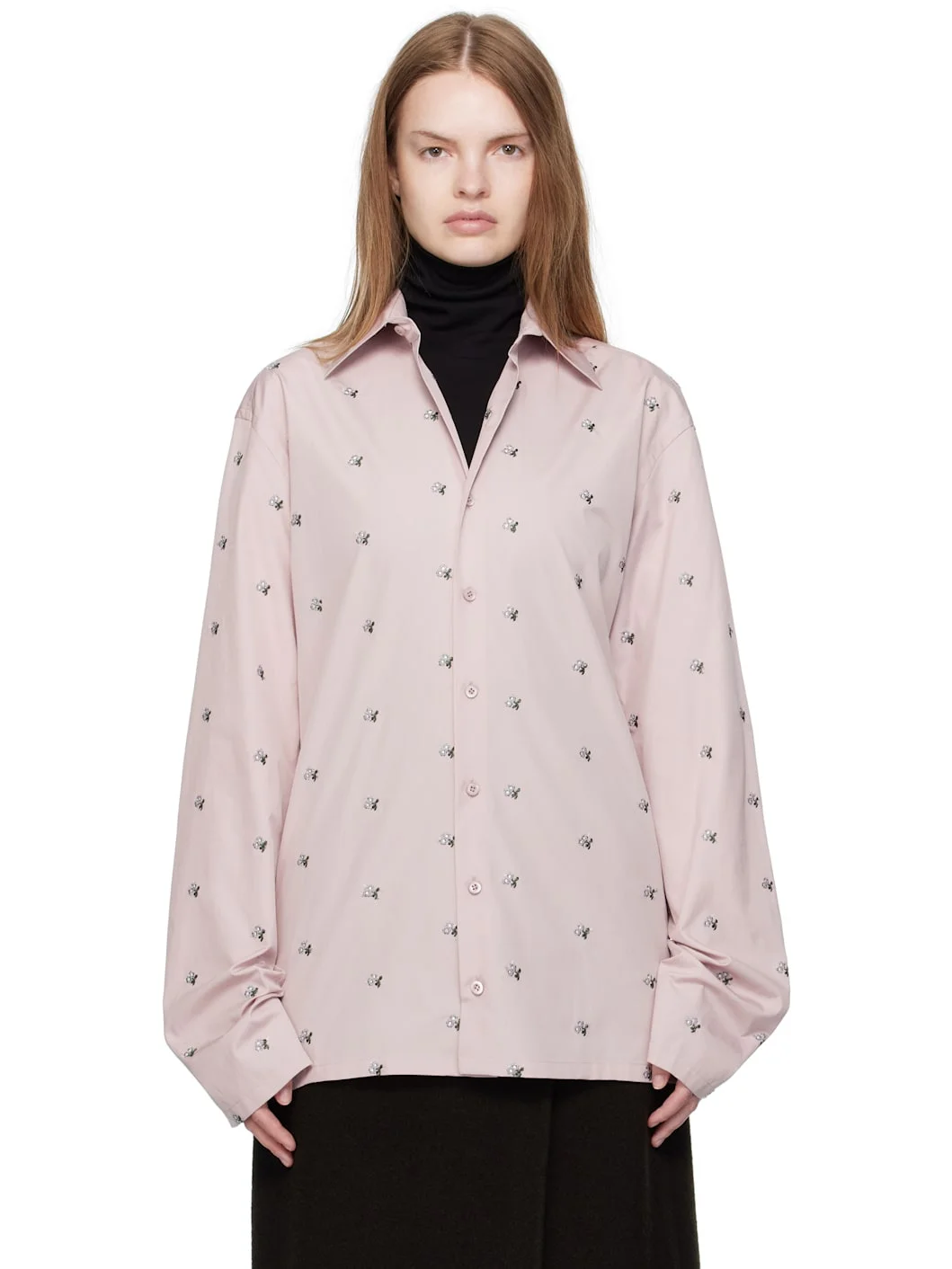 Pink Embroidered Shirt - 1