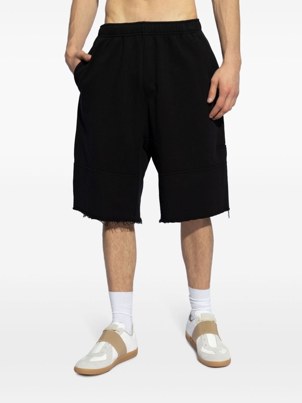 raw-cut cotton bermuda shorts - 3