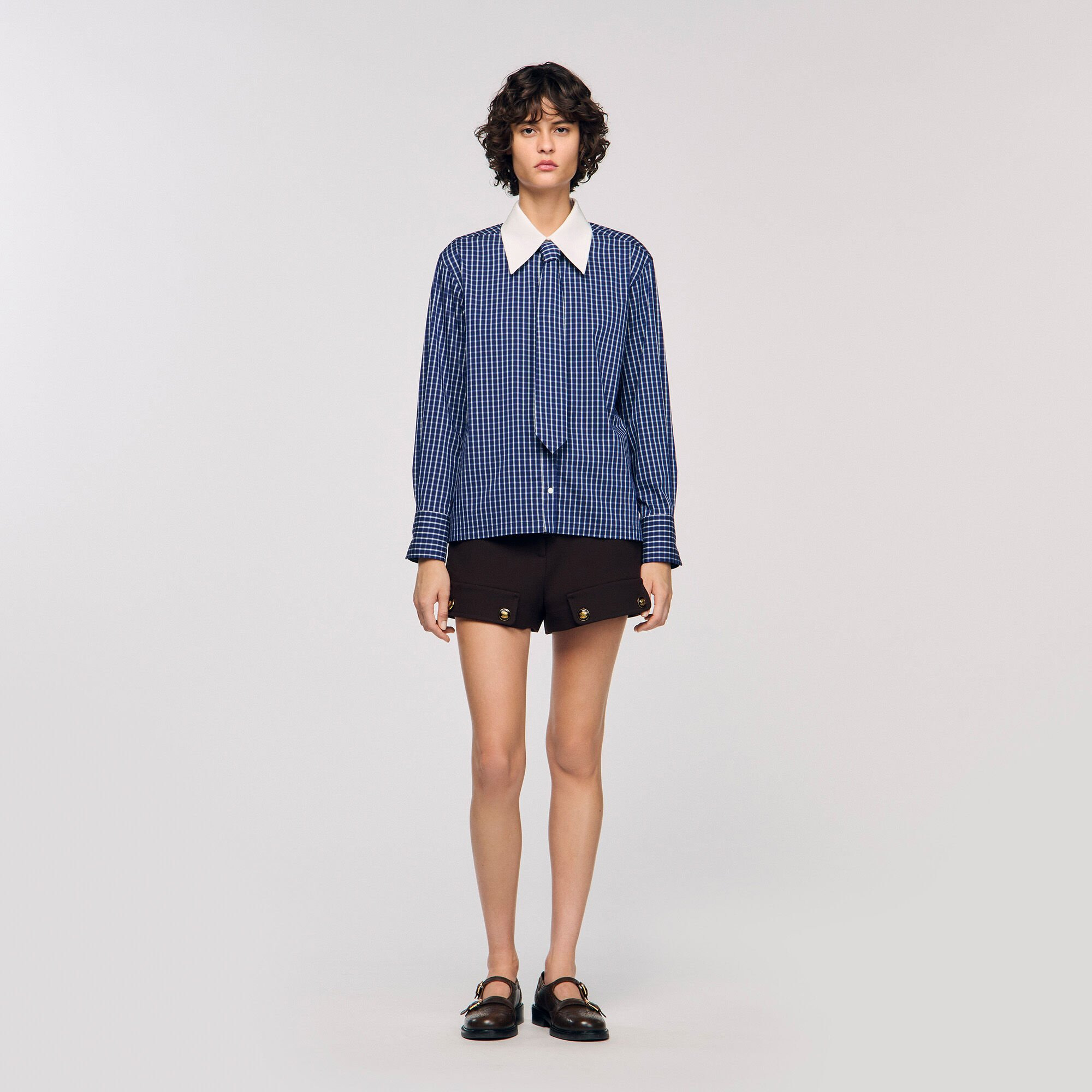 CHECK SHIRT WITH TIE - 2