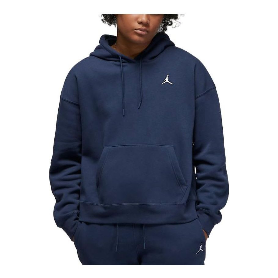 (WMNS) Air Jordan Logo Fleece Hoodie 'Navy' DQ4459-410 - 1