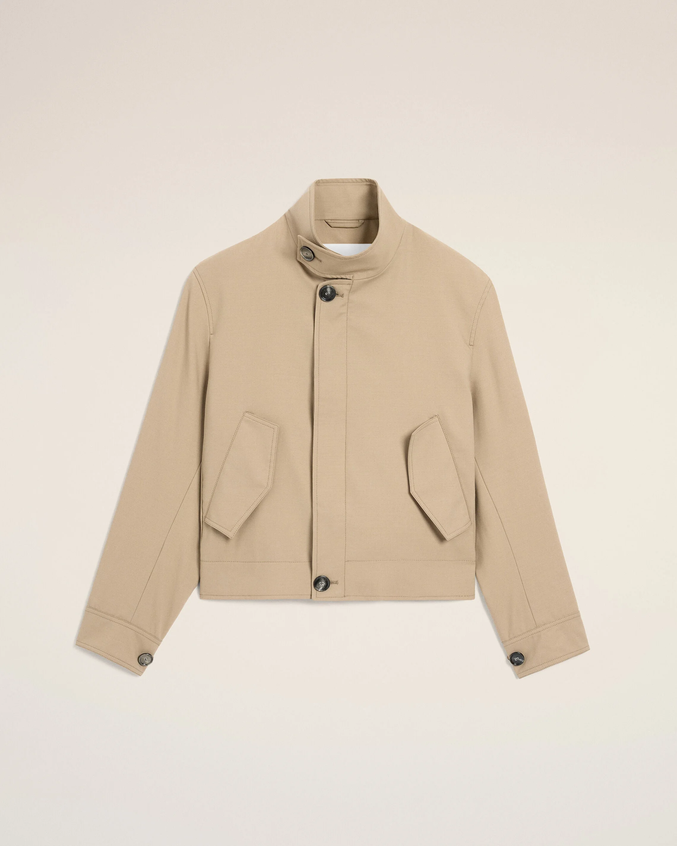 BEIGE NEW WOOL HARRINGTON JACKET - 1