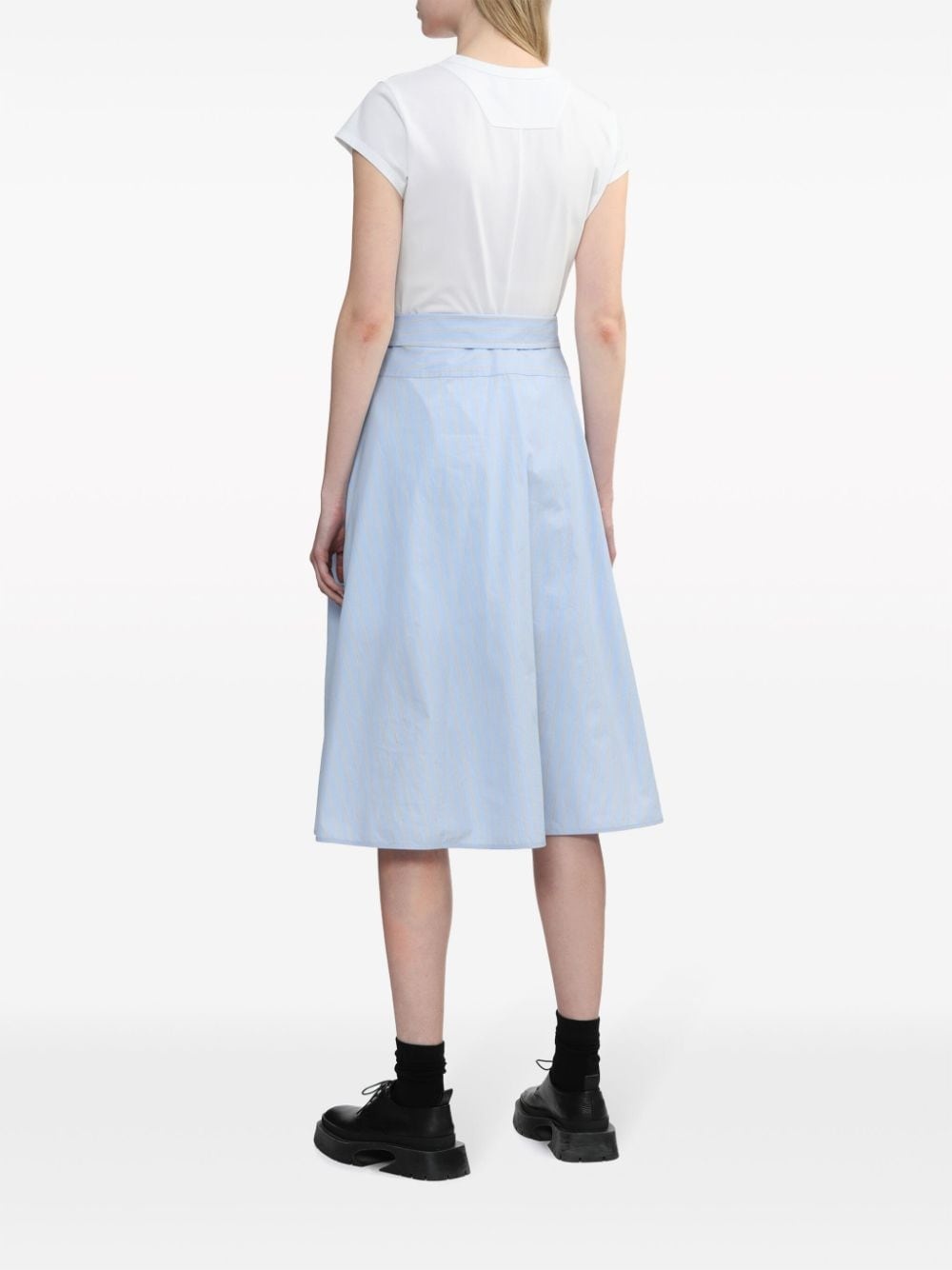 shirted-skirt midi T-shirt dress - 4