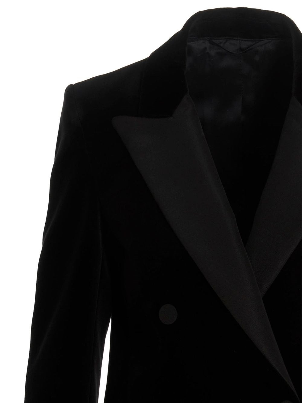 Double-breasted velvet blazer - 3