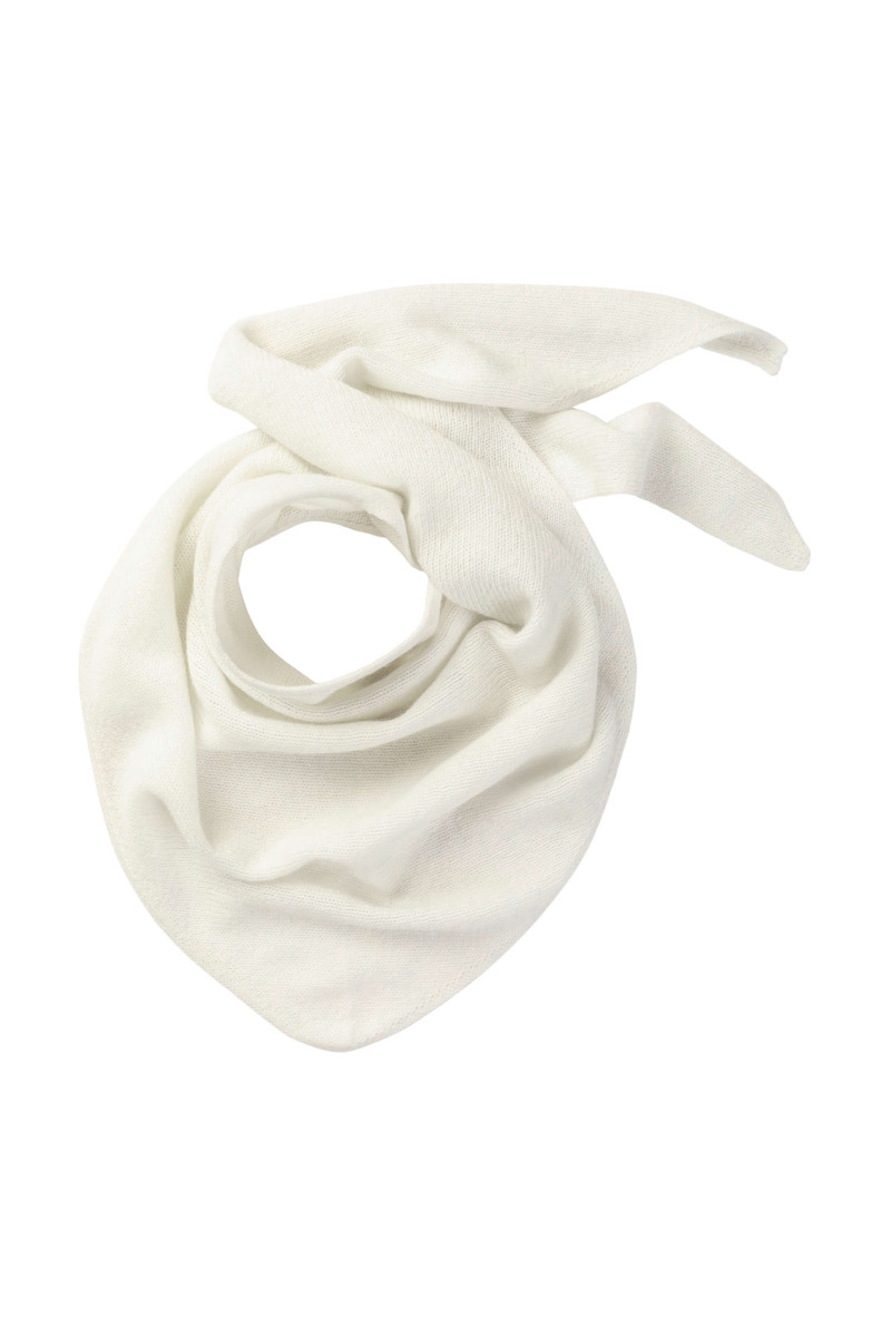 Gauzy Cashmere White Triangle Neck Tie 1