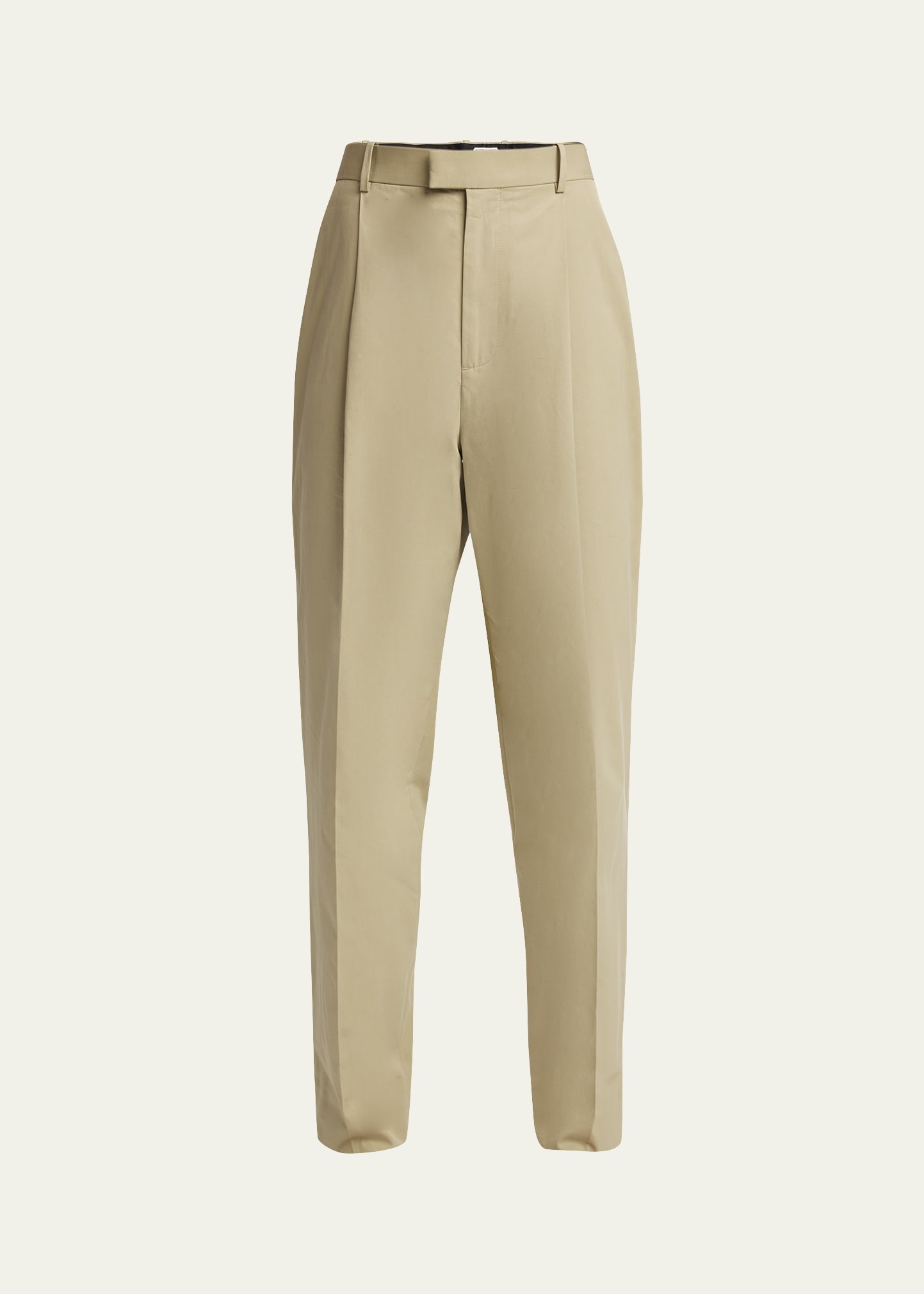 Men's Light Cotton Pleated Trousers - 1