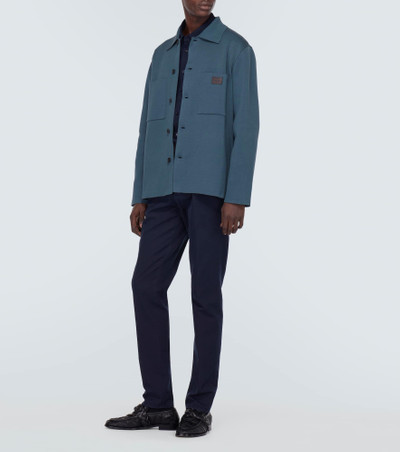 Berluti Leather-trimmed cotton and silk-blend overshirt outlook
