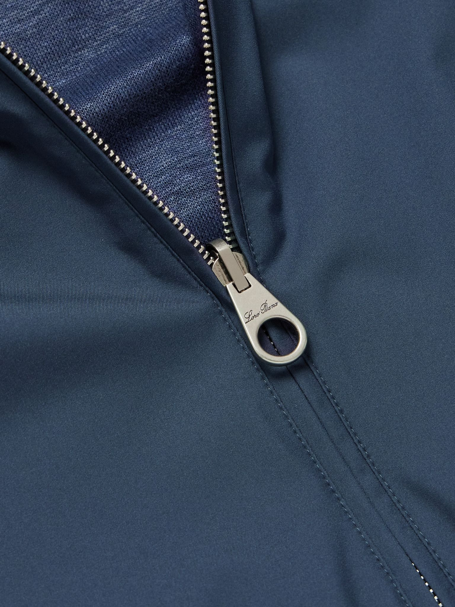 Reversible Storm System® Jersey and Twill Bomber Jacket Navy - 4