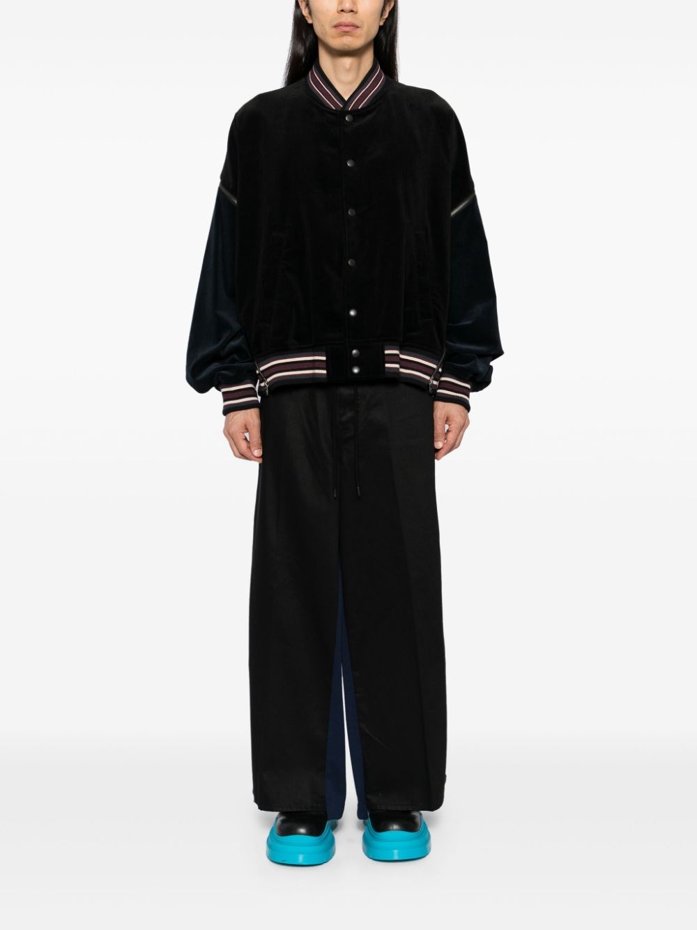 contrasting-panel track pants - 2