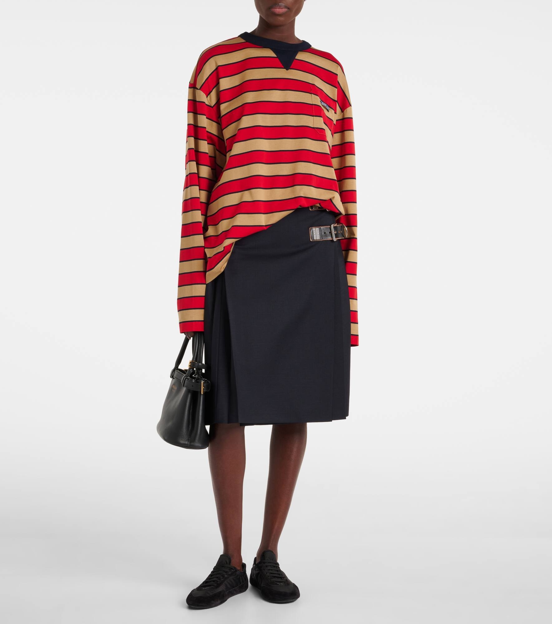 Striped cotton jersey top - 2