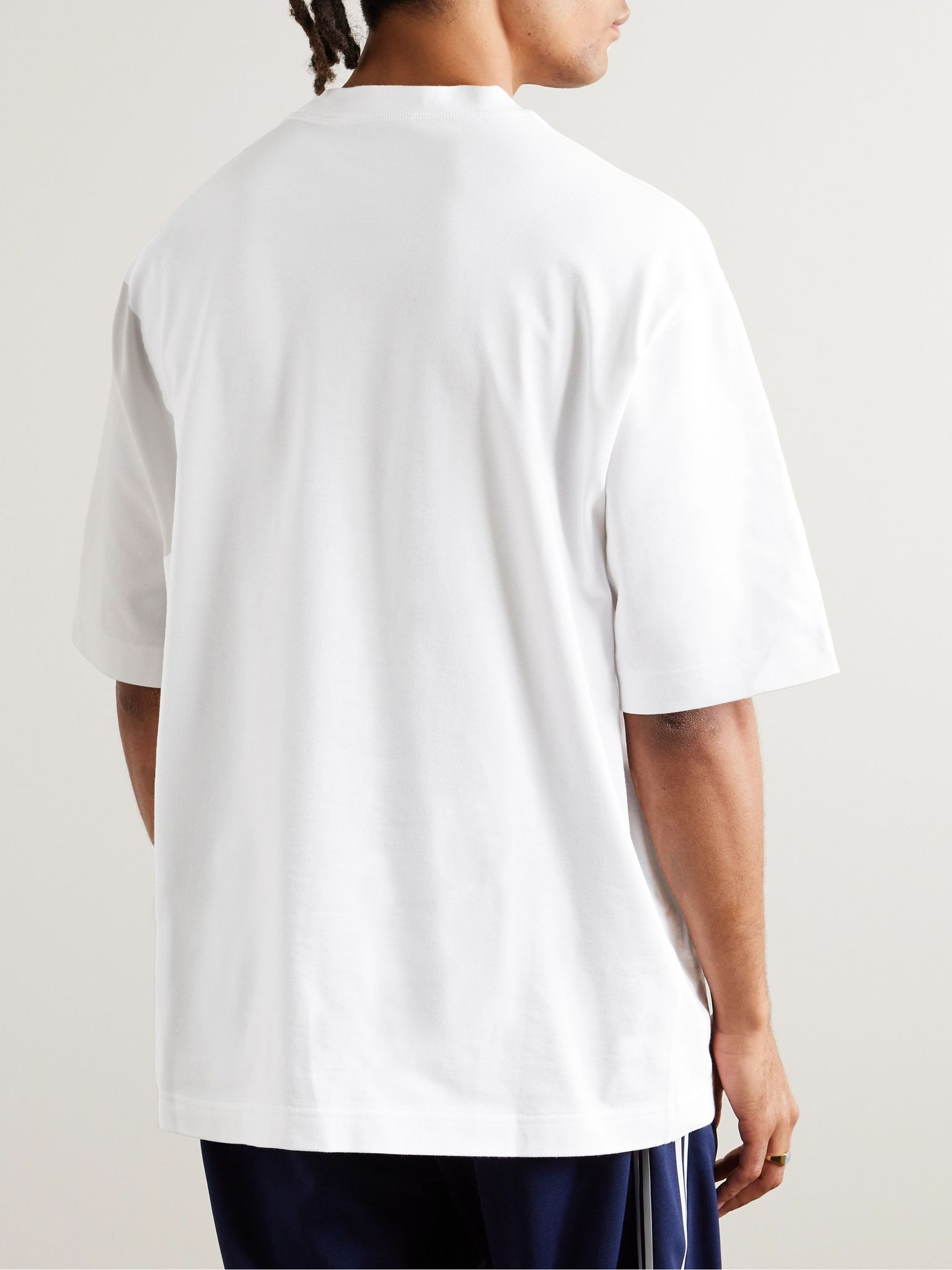 Logo-Print Cotton-Jersey T-Shirt White - 3