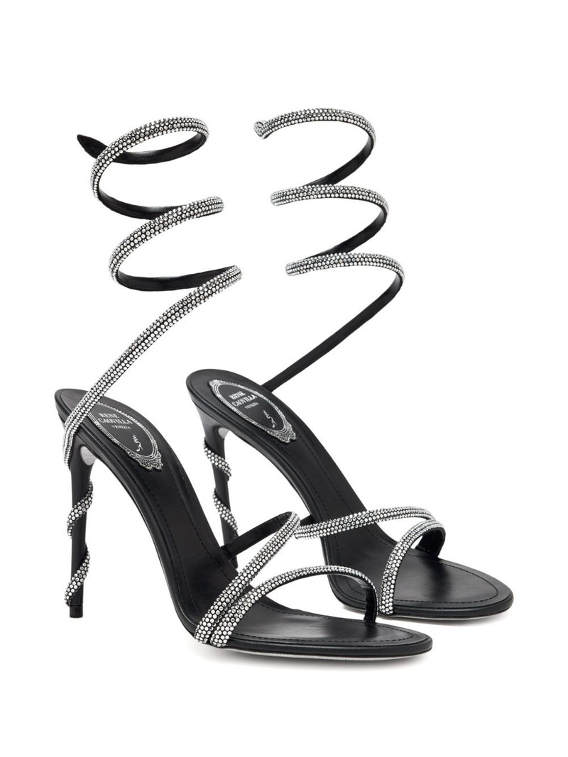 RENE CAOVILLA 105mm spiral-strap rhinestone-embellished sandals outlook