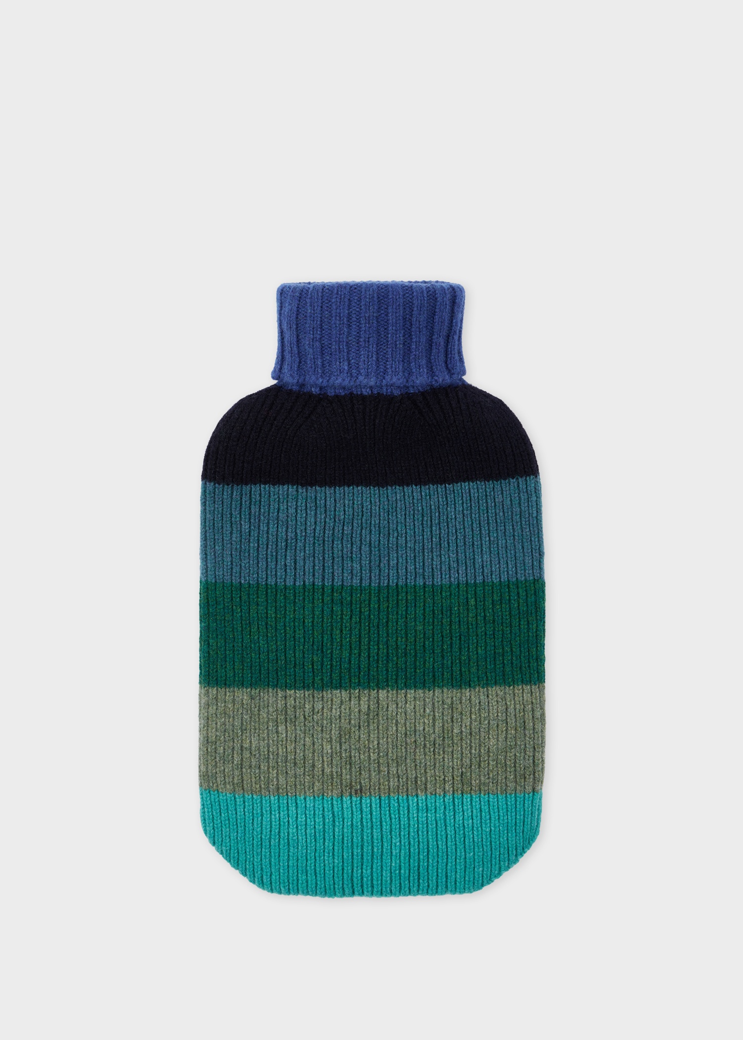 Blue Multistripe Lambswool Hot Water Bottle Cover - 2