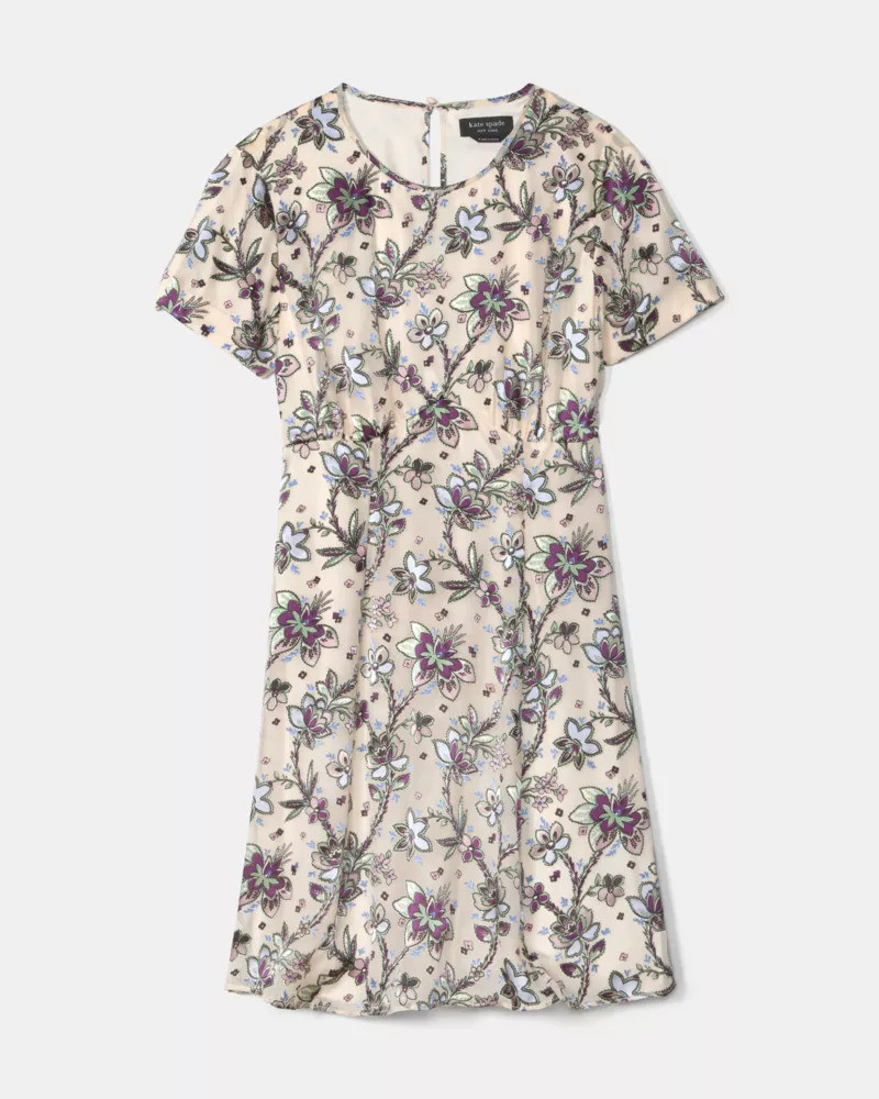 Satin Devore Empire Waisted Mini Dress 1