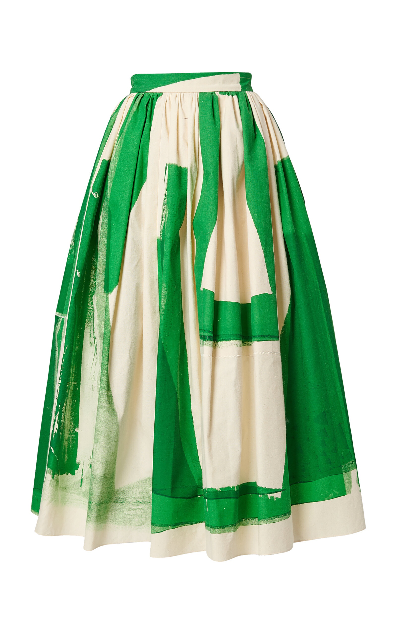 Pleated Cotton Faille Midi Skirt multi - 1