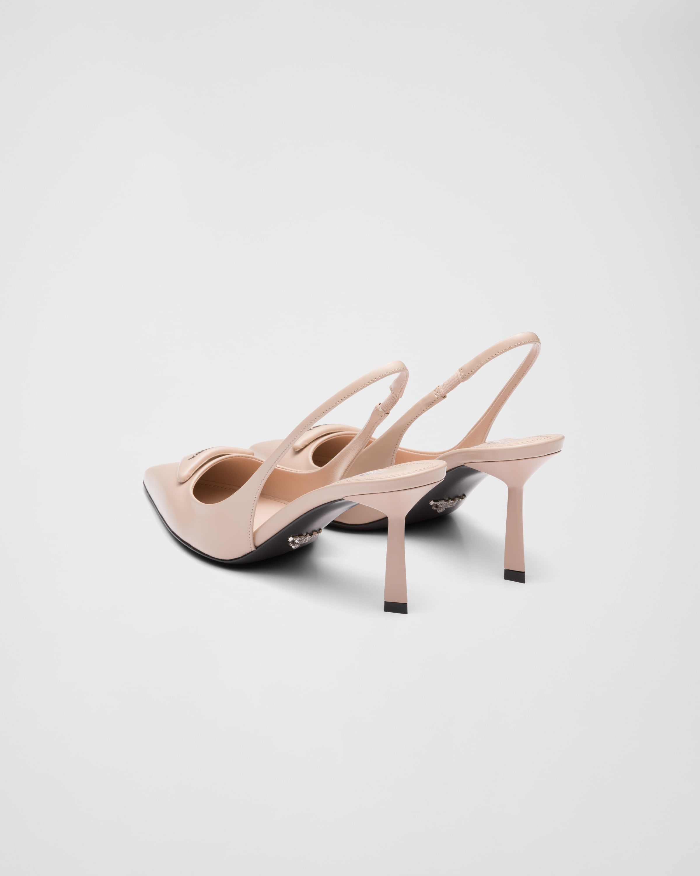 Brushed leather slingback pumps - 5