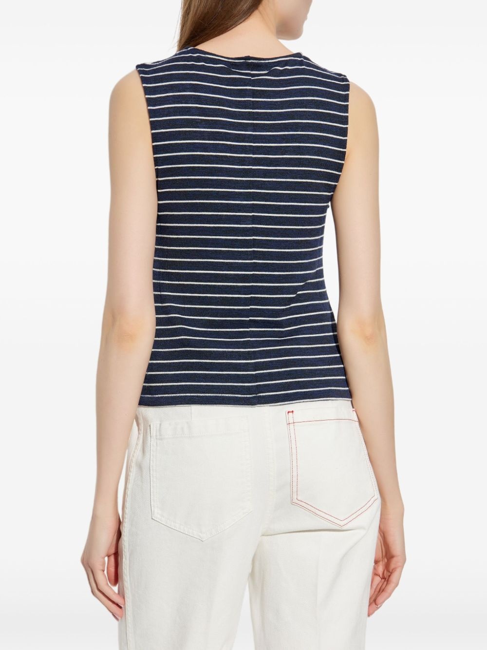 striped button-up top - 4