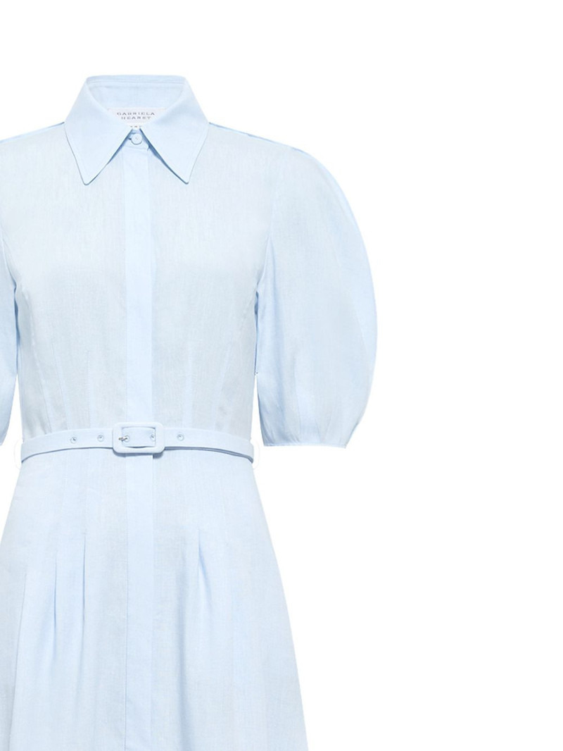 GABRIELA HEARST Maude pleated belted shirtdress outlook