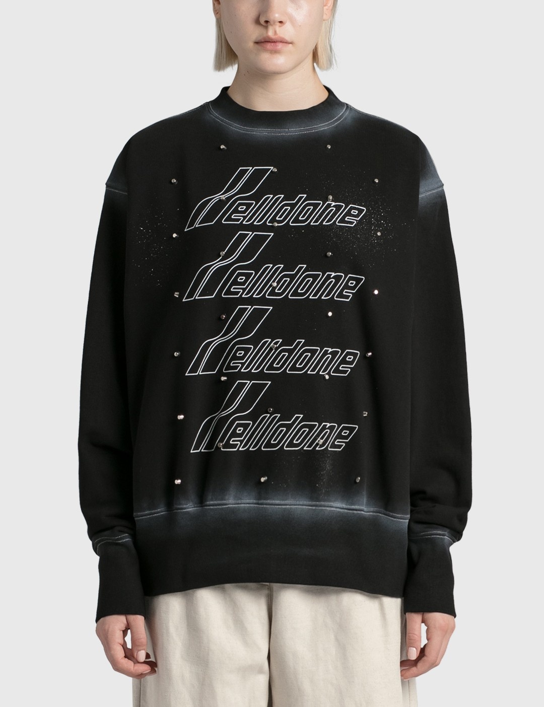 WASHED STUD SWEATSHIRT - 1