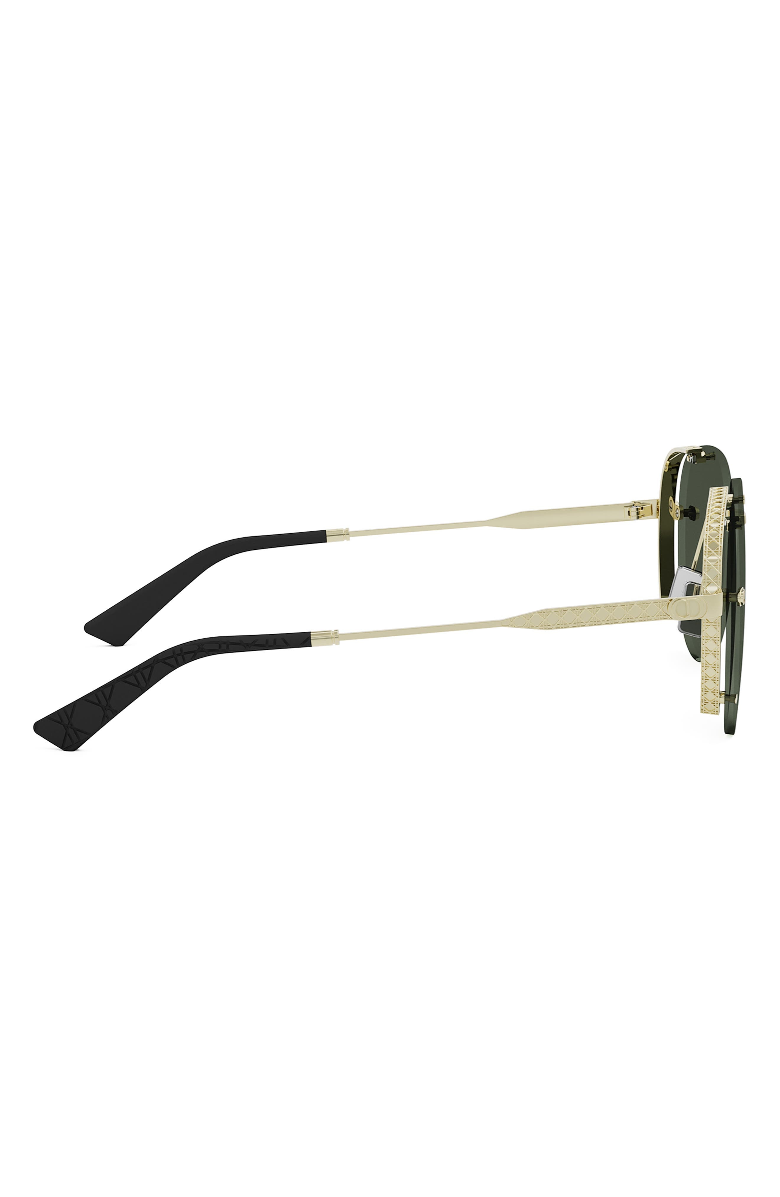 NeoDior A1U 61 Pilot Sunglasses in Shiny Gold/Green at Nordstrom - 5