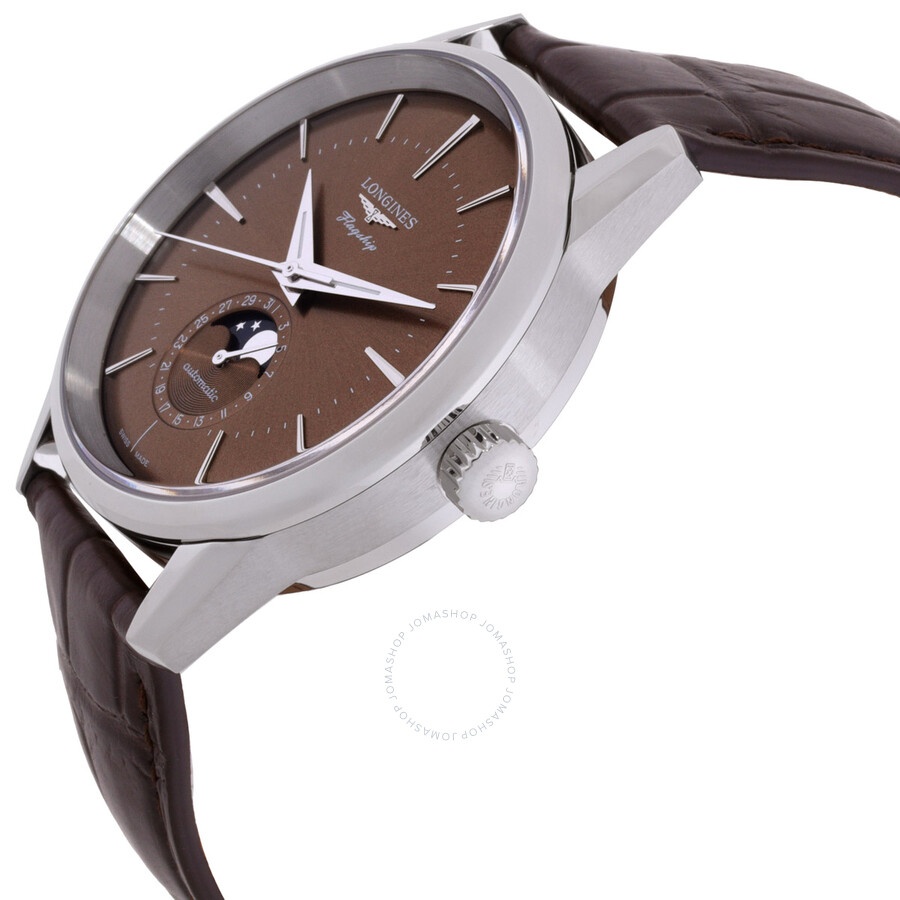Longines Flagship Heritage Moonphase Automatic Moon Phase Brown Dial Men's Watch L4.815.4.62.2 - 2