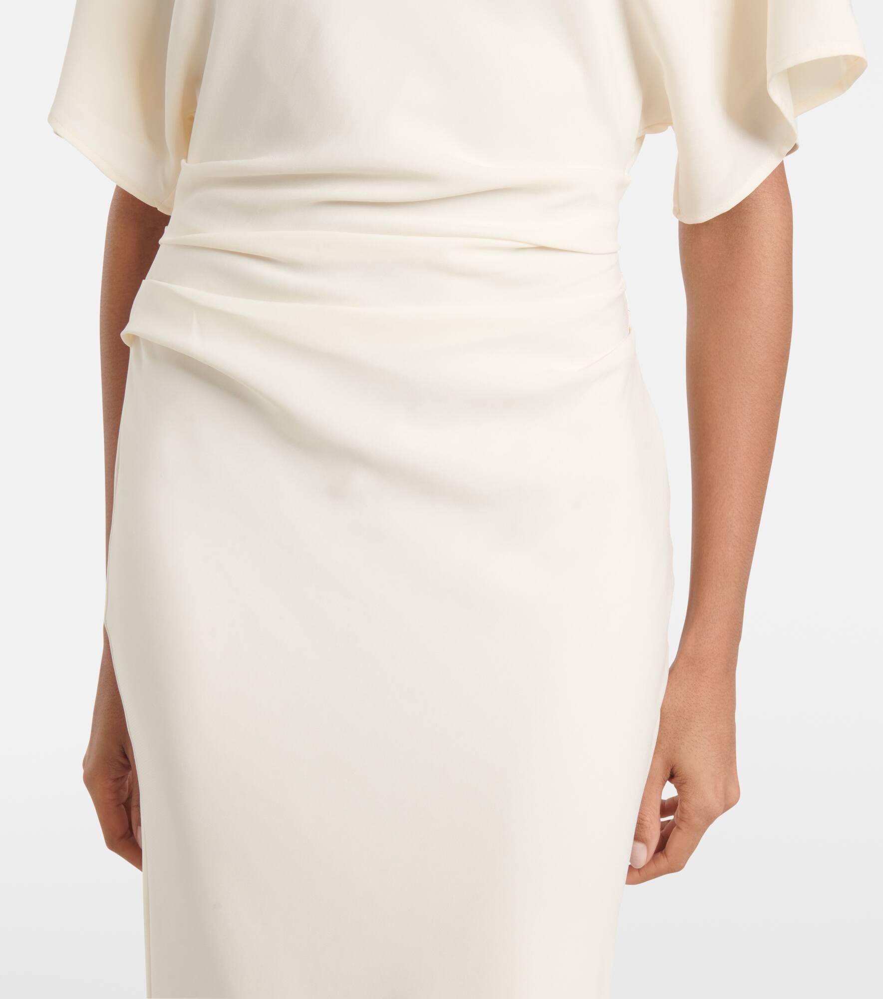 Amelie gathered crêpe midi dress - 5