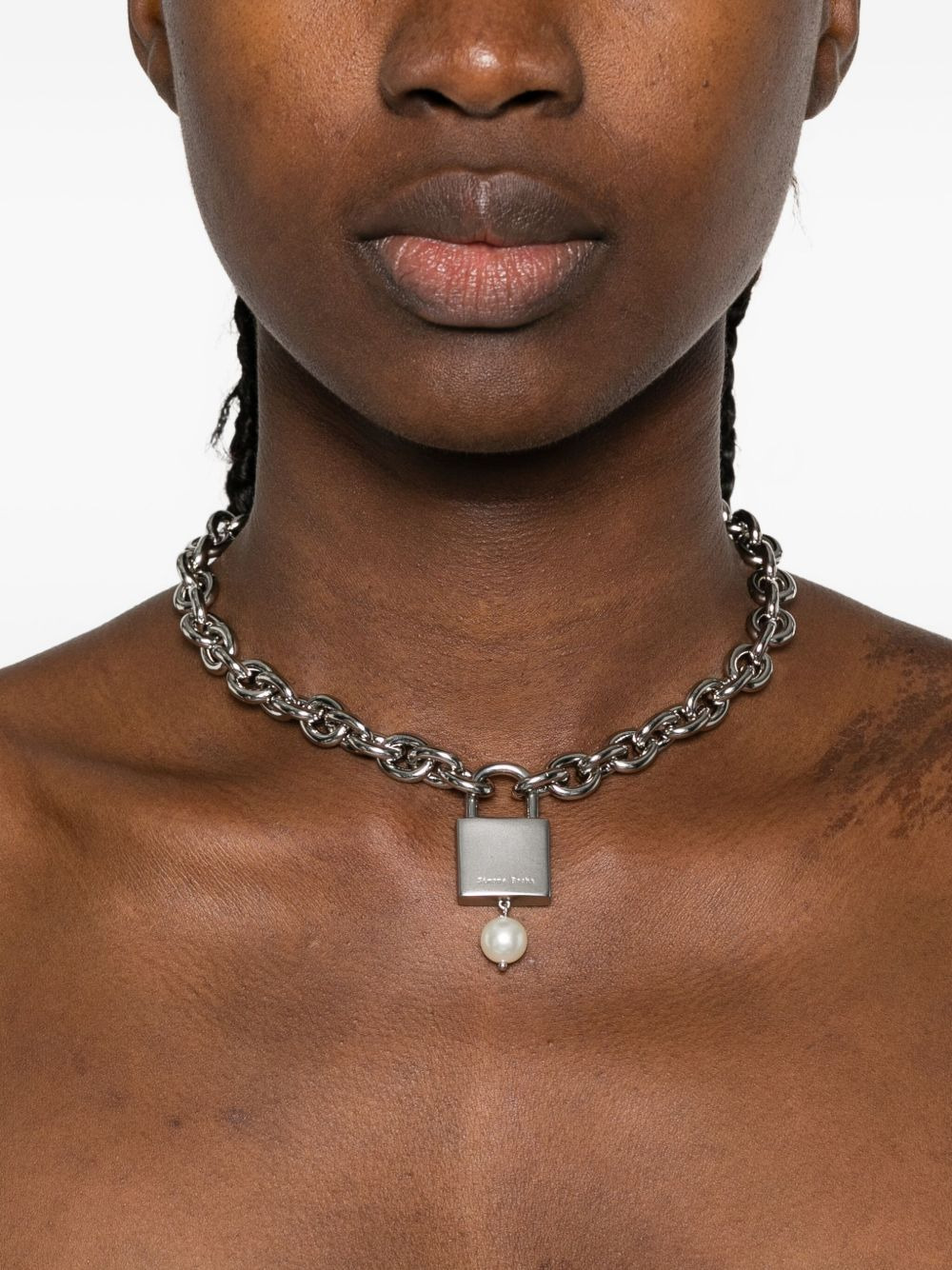 padlock pearl necklace - 2