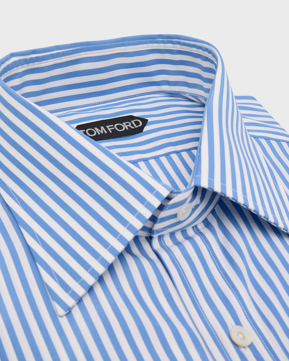 Men's Cotton Baton Stripe Slim-Fit Dress Shirt - 1