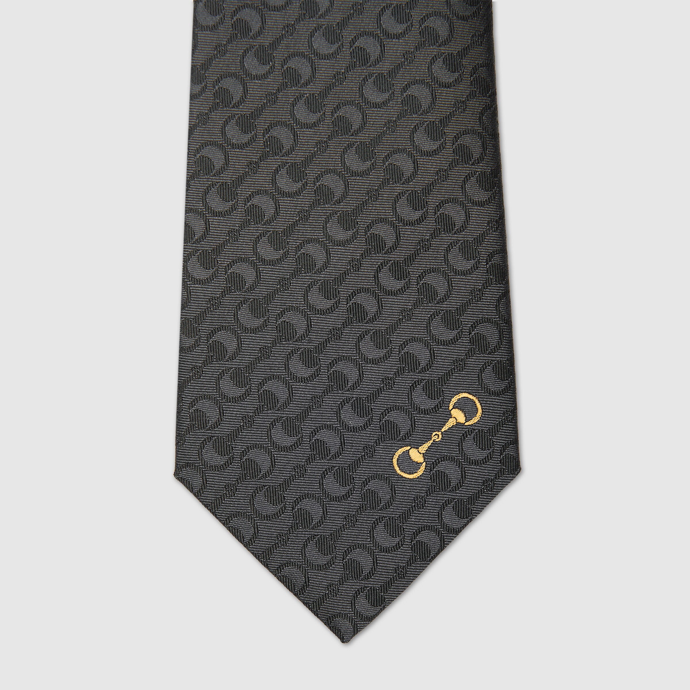Horsebit silk jacquard tie - 4