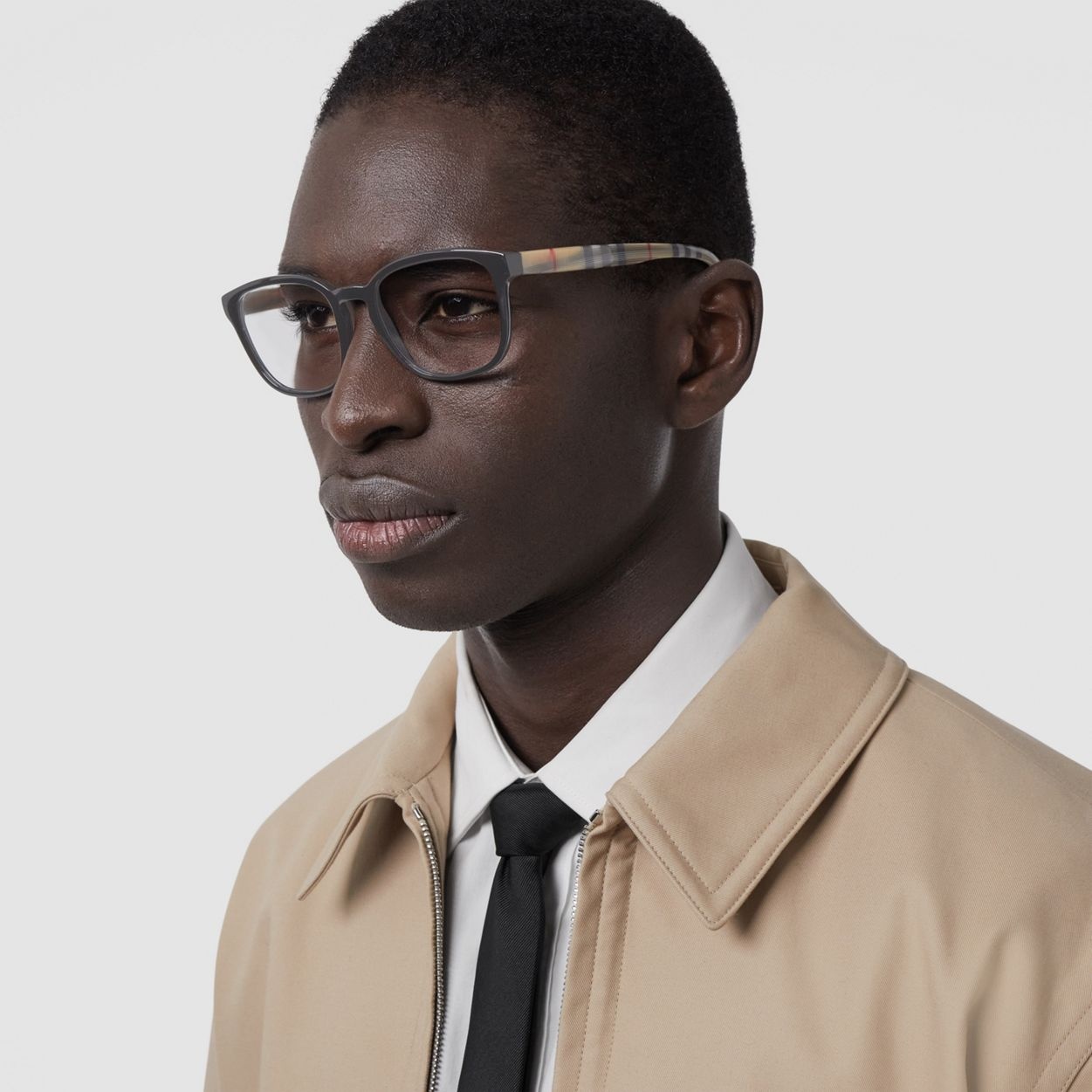 Vintage Check Bio-acetate Square Optical Frames - 3