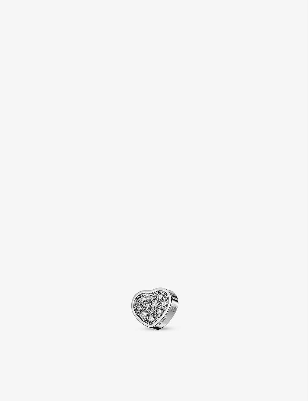 My Happy Hearts 18ct white-gold and 0.12ct brilliant-cut diamond single stud earring - 1