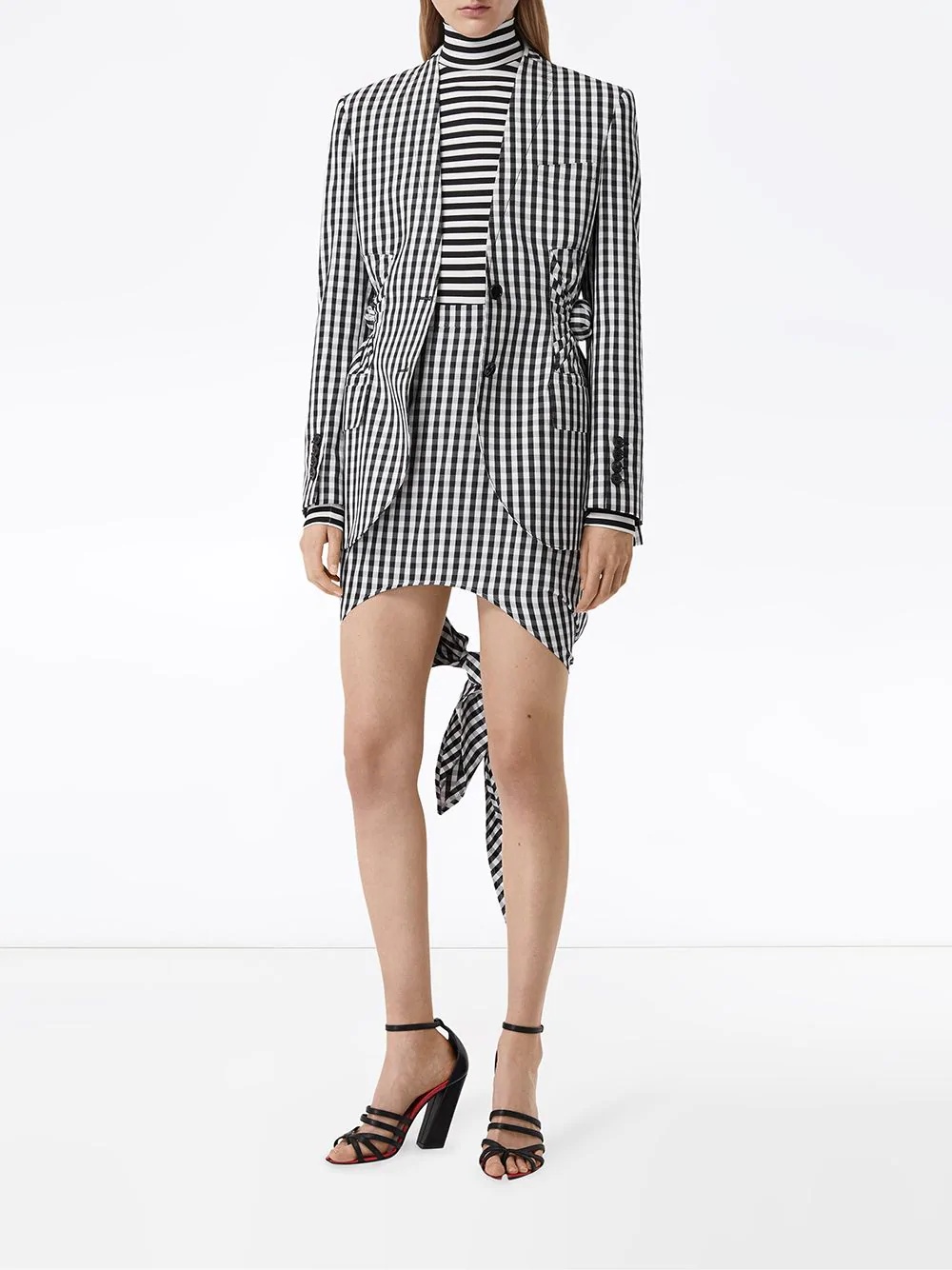 gingham scarf-tie mini skirt - 3