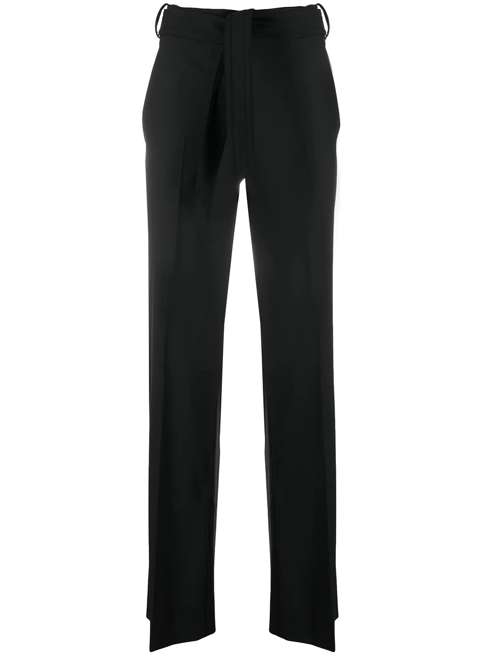 belted-waist flared trousers - 1