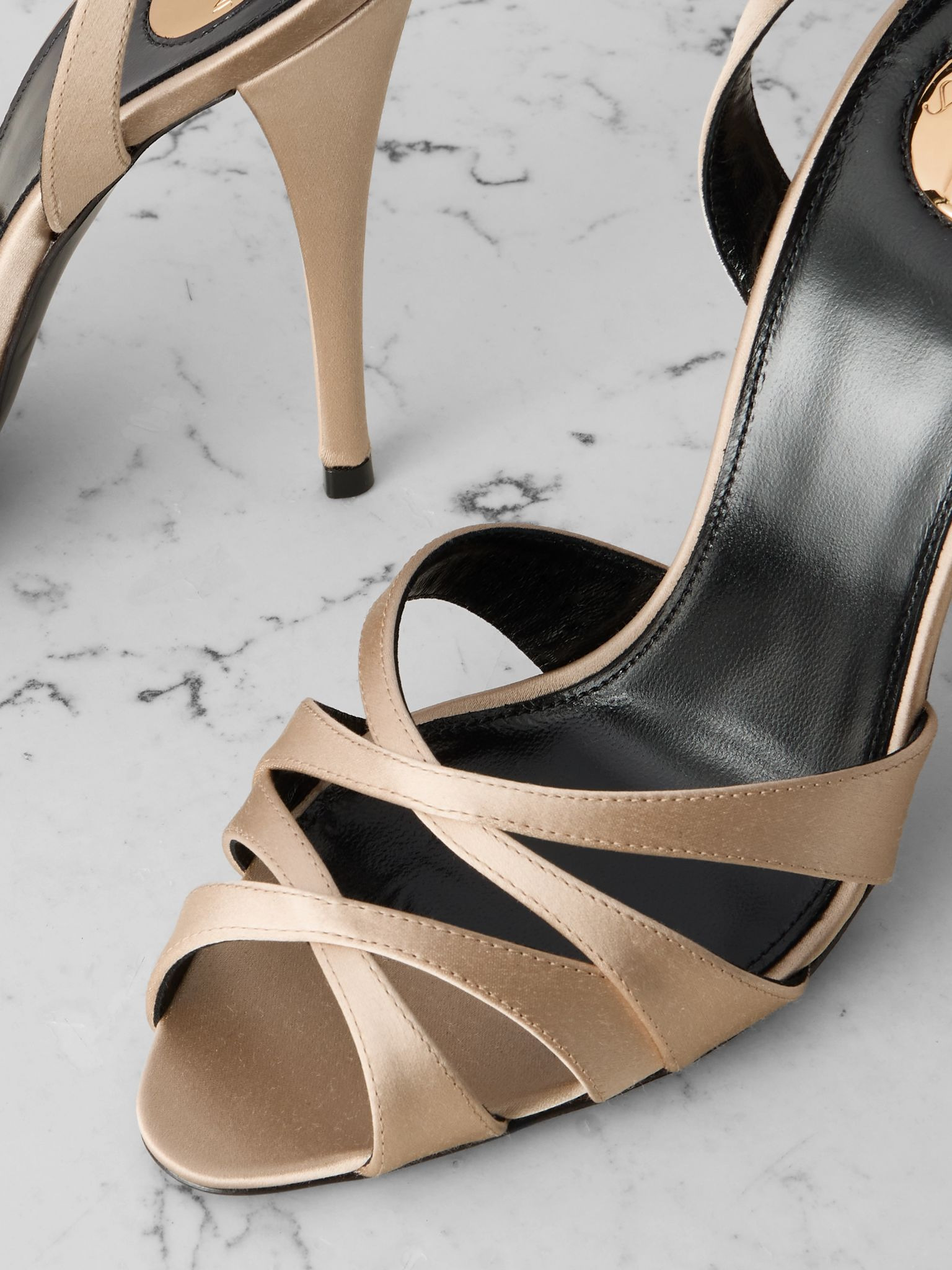 Chandelle satin sandals Beige - 4